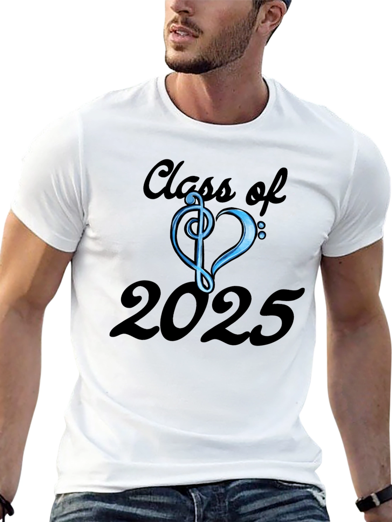 Class of 2025 T-Shirt - Musical Treble Clef Heart