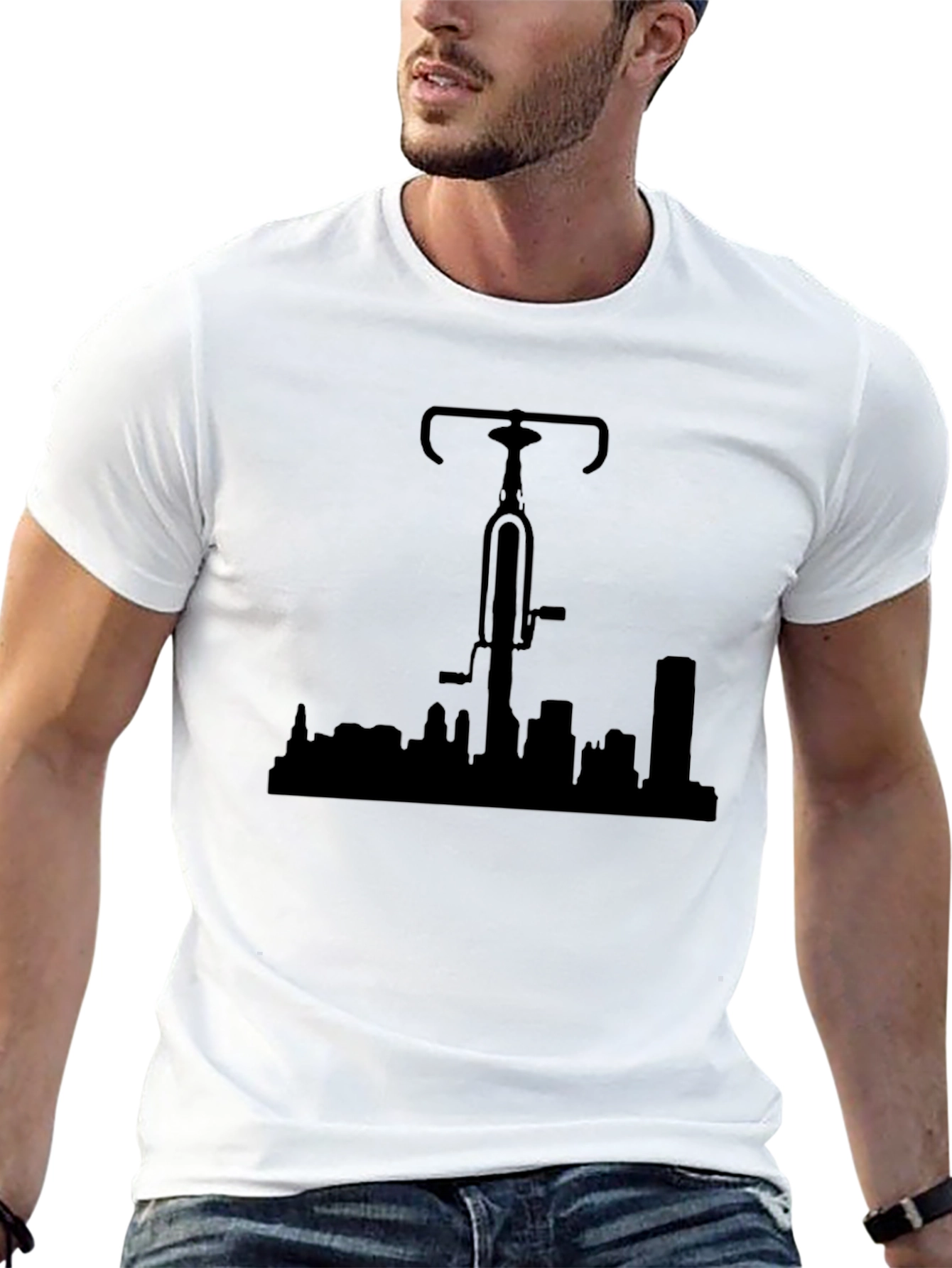 Bike Over City Black T-Shirt