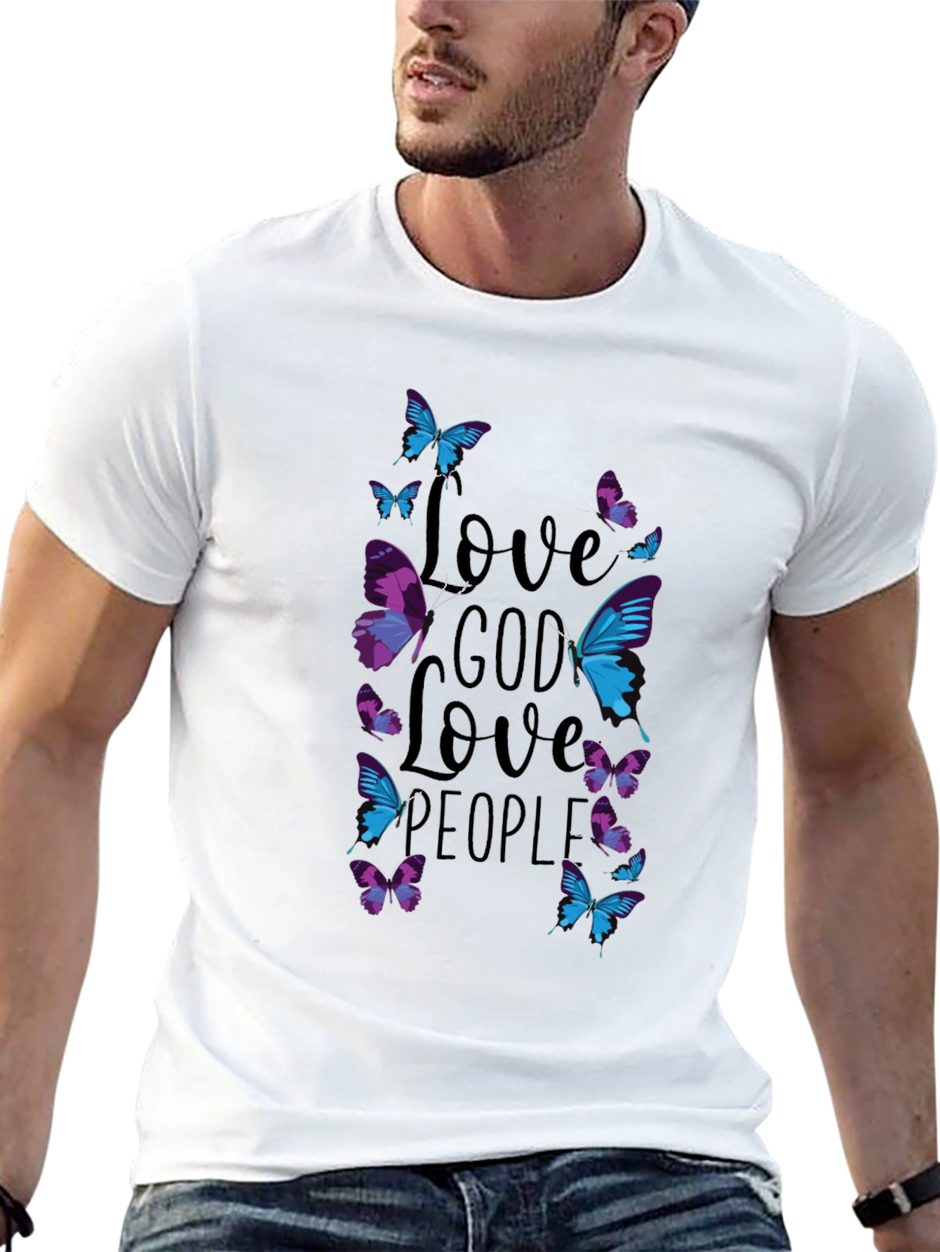 Love God Love People Butterfly T-Shirt