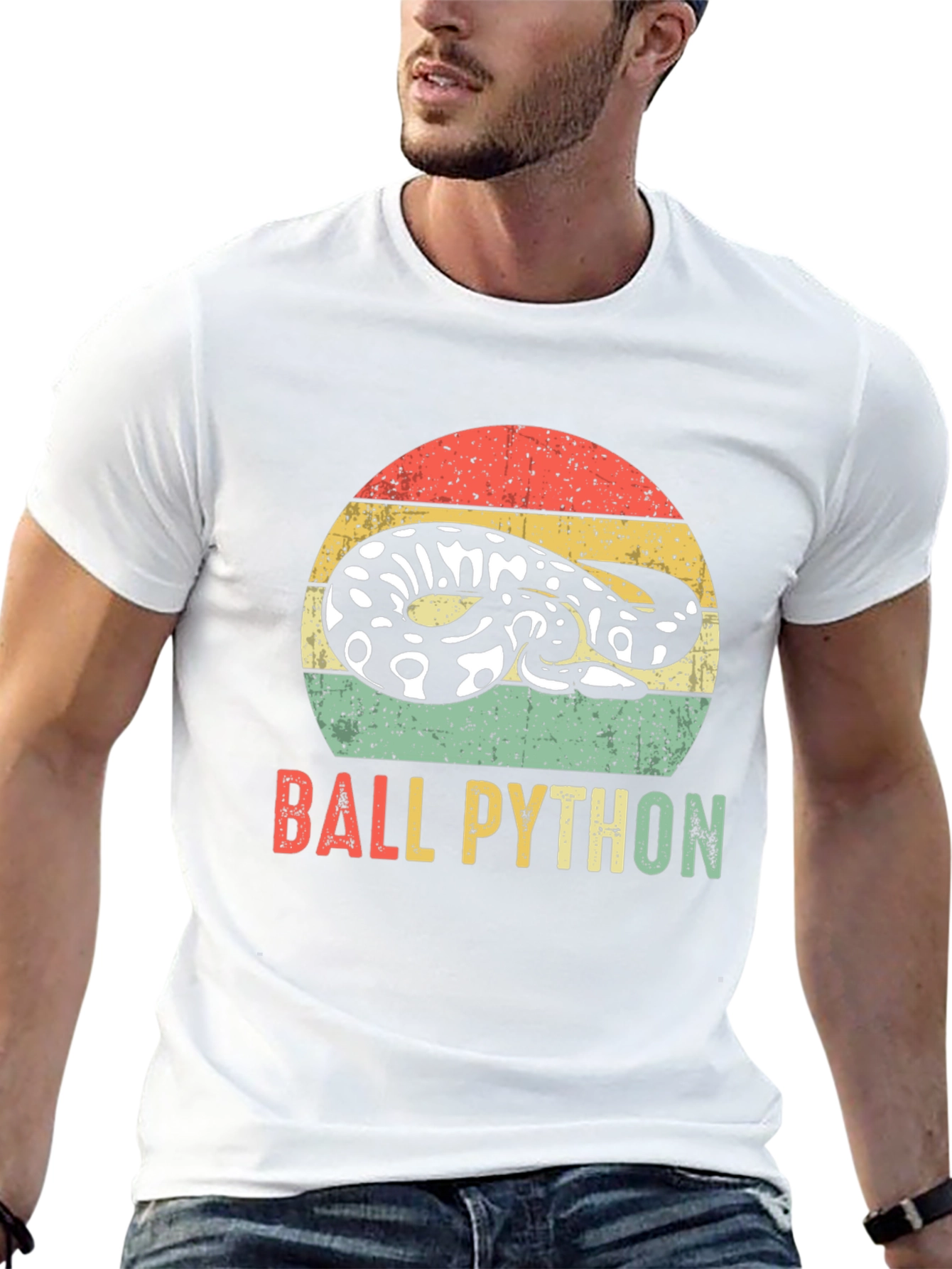 Retro Ball Python T-Shirt - Snake Lover Tee