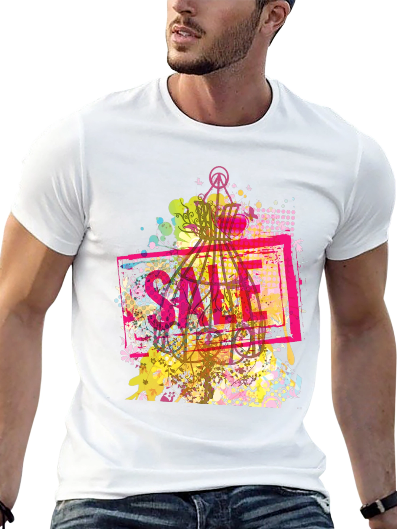 Unique Sale Graphic Print Black T-Shirt
