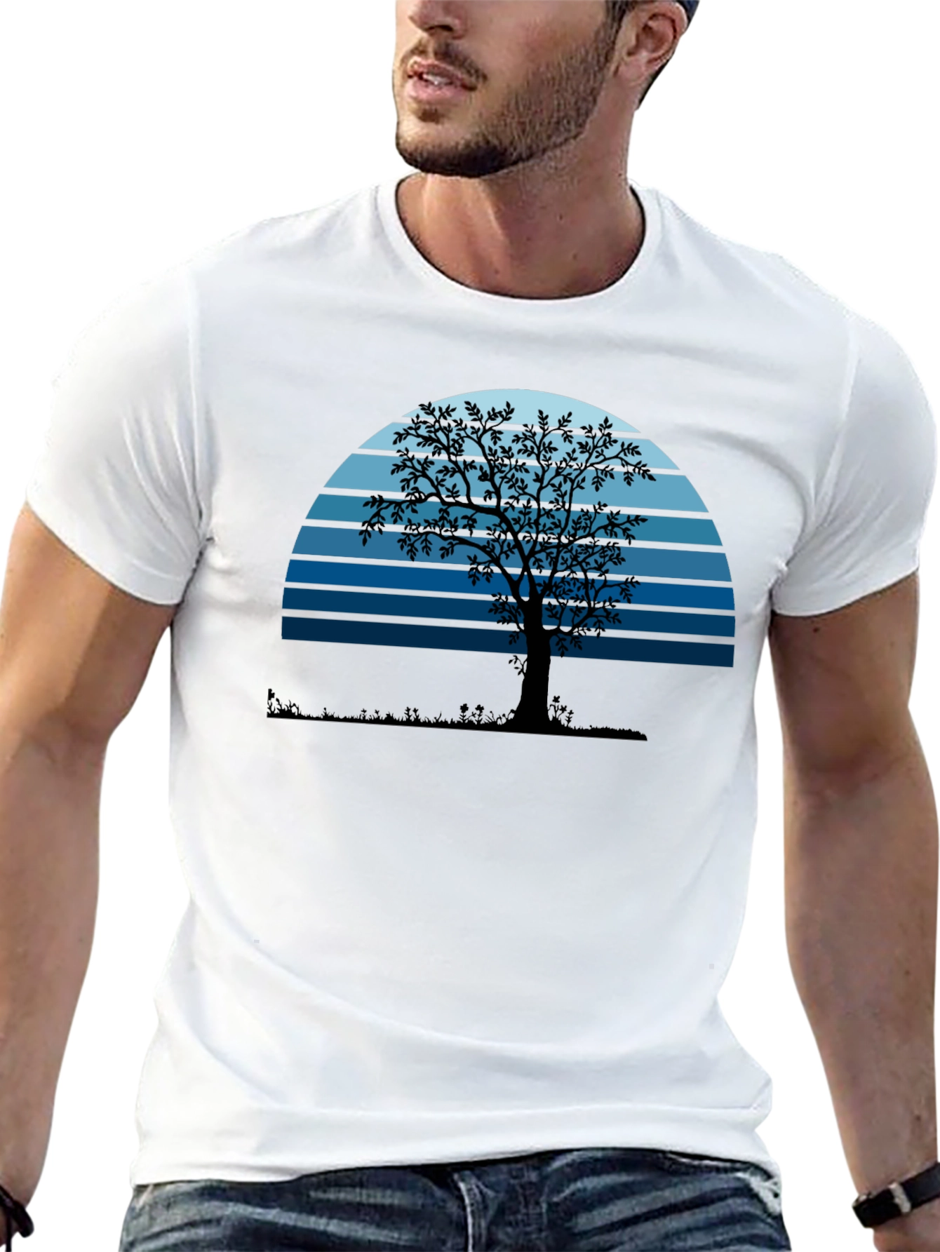 Sunset Tree Graphic Tee - Nature Lovers Black T-Shirt