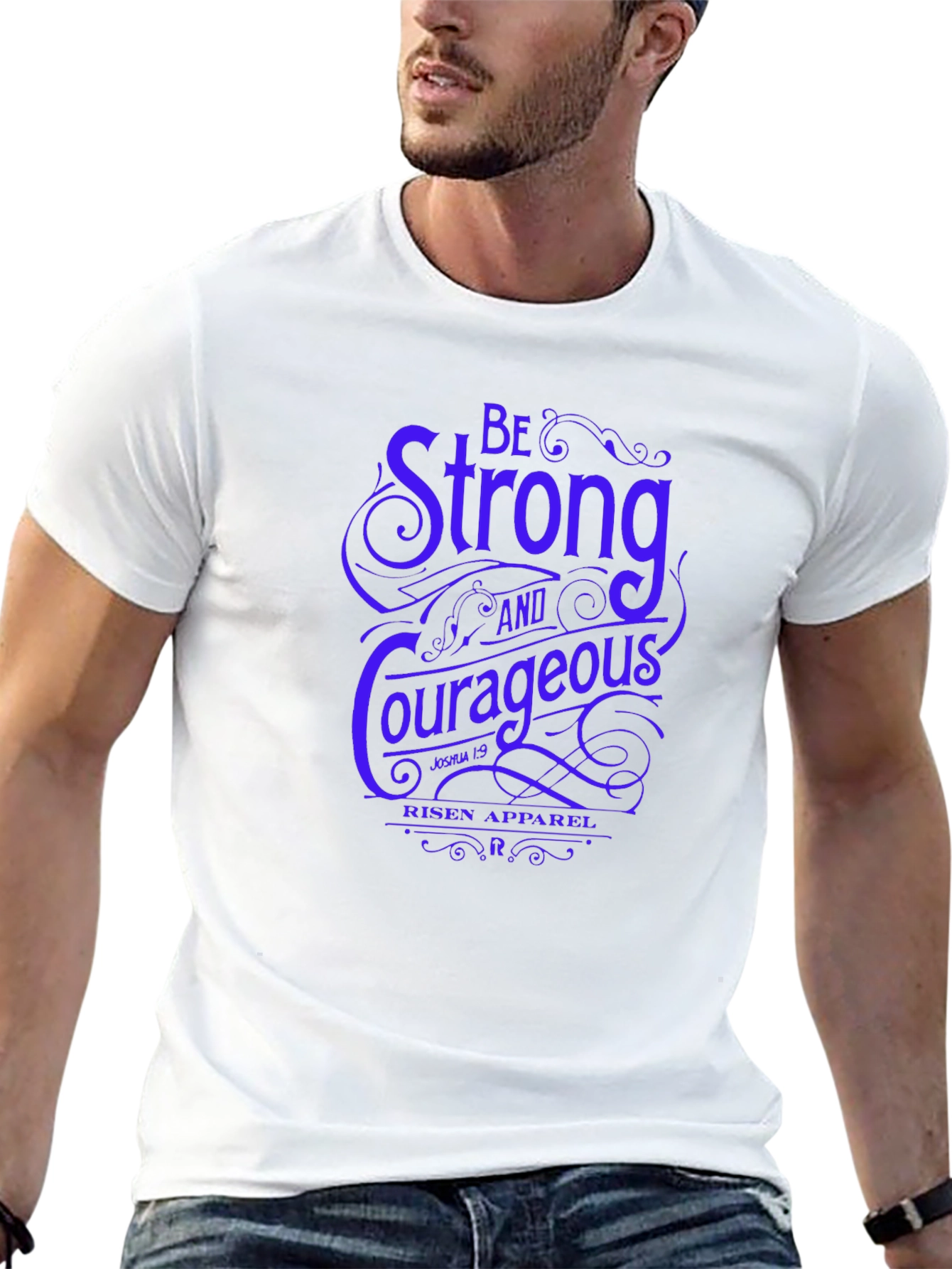 Be Strong & Courageous Graphic Tee - Religious T-Shirt