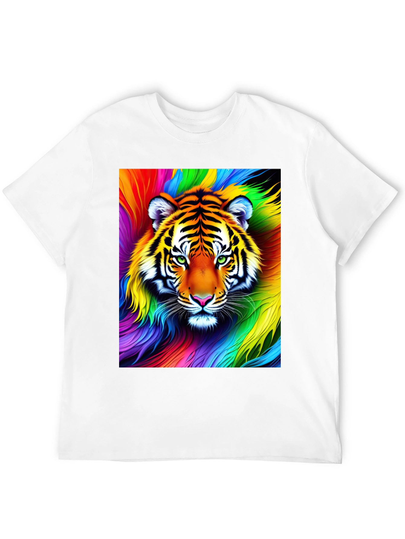 Rainbow Tiger Graphic Tee - Vibrant Unisex Shirt