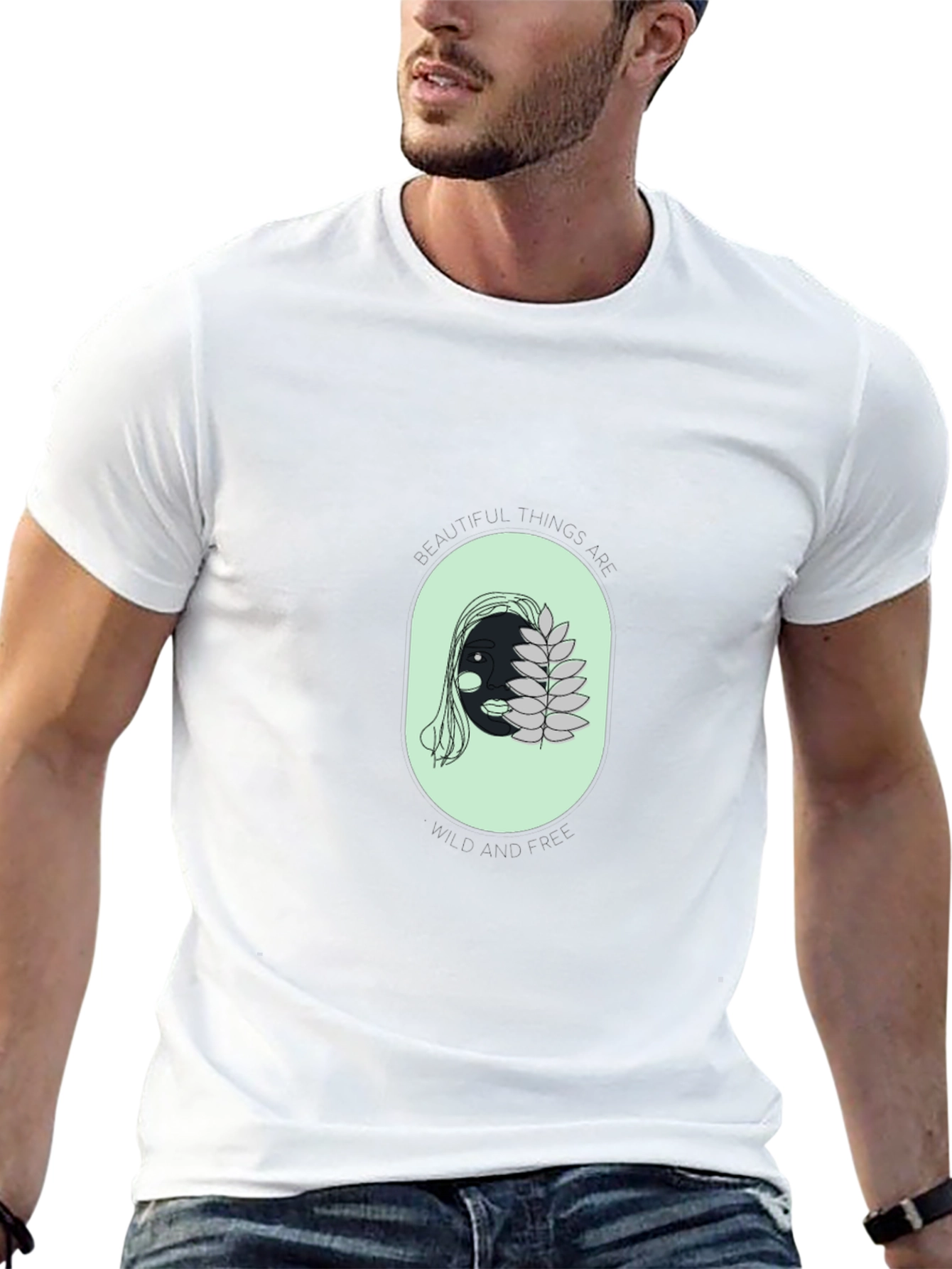 Unique Face Graphic Black T-Shirt