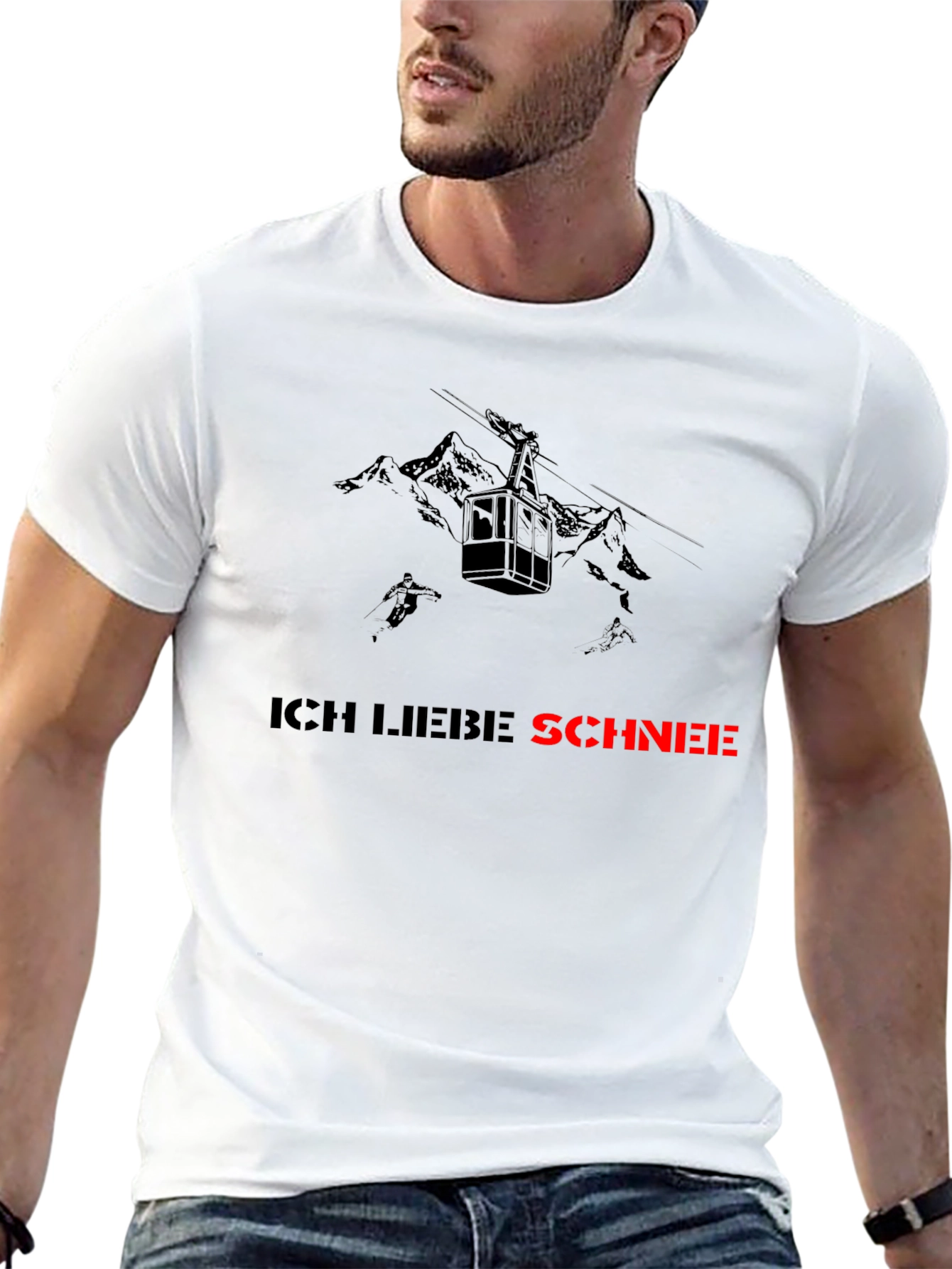 Ich Liebe Schnee Graphic Tee - Black T-Shirt