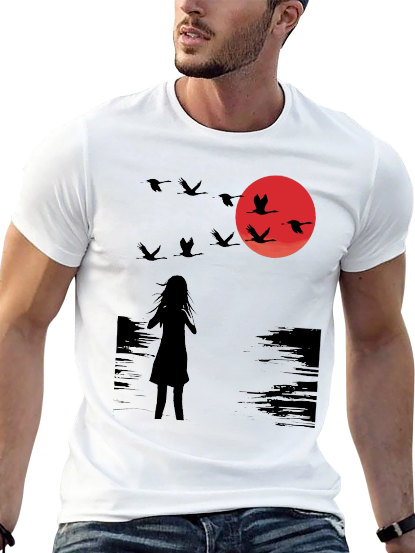 Sunset Silhouette T-Shirt - Gothic Style Graphic Tee