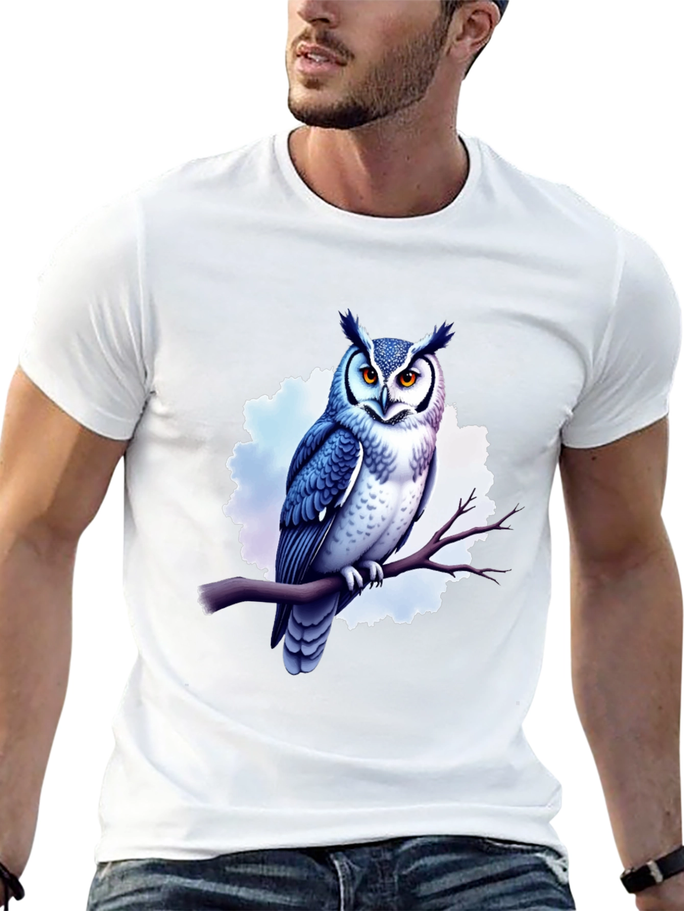 Cool Owl Graphic Tee - Black Cotton T-Shirt