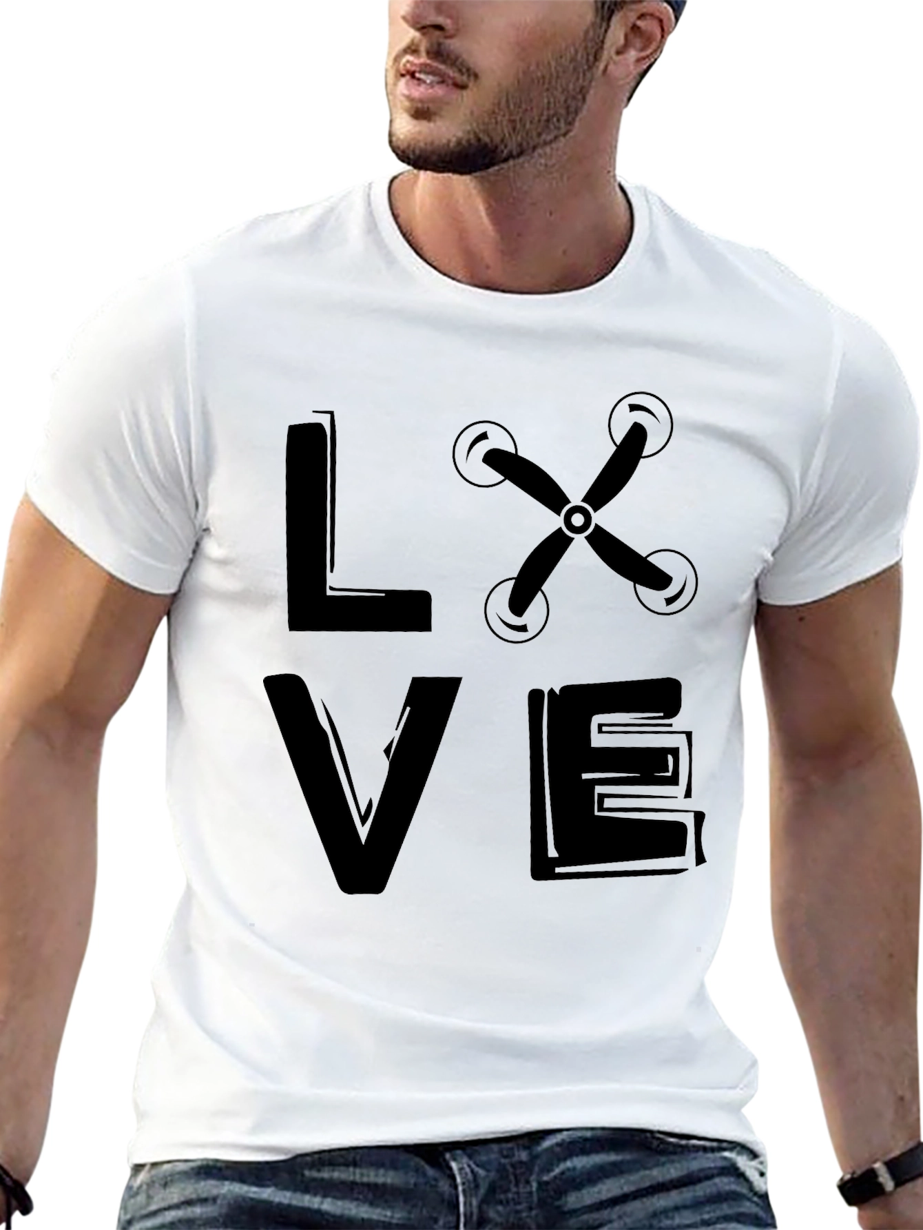 Drone Love Graphic Tee - Black Unisex T-Shirt
