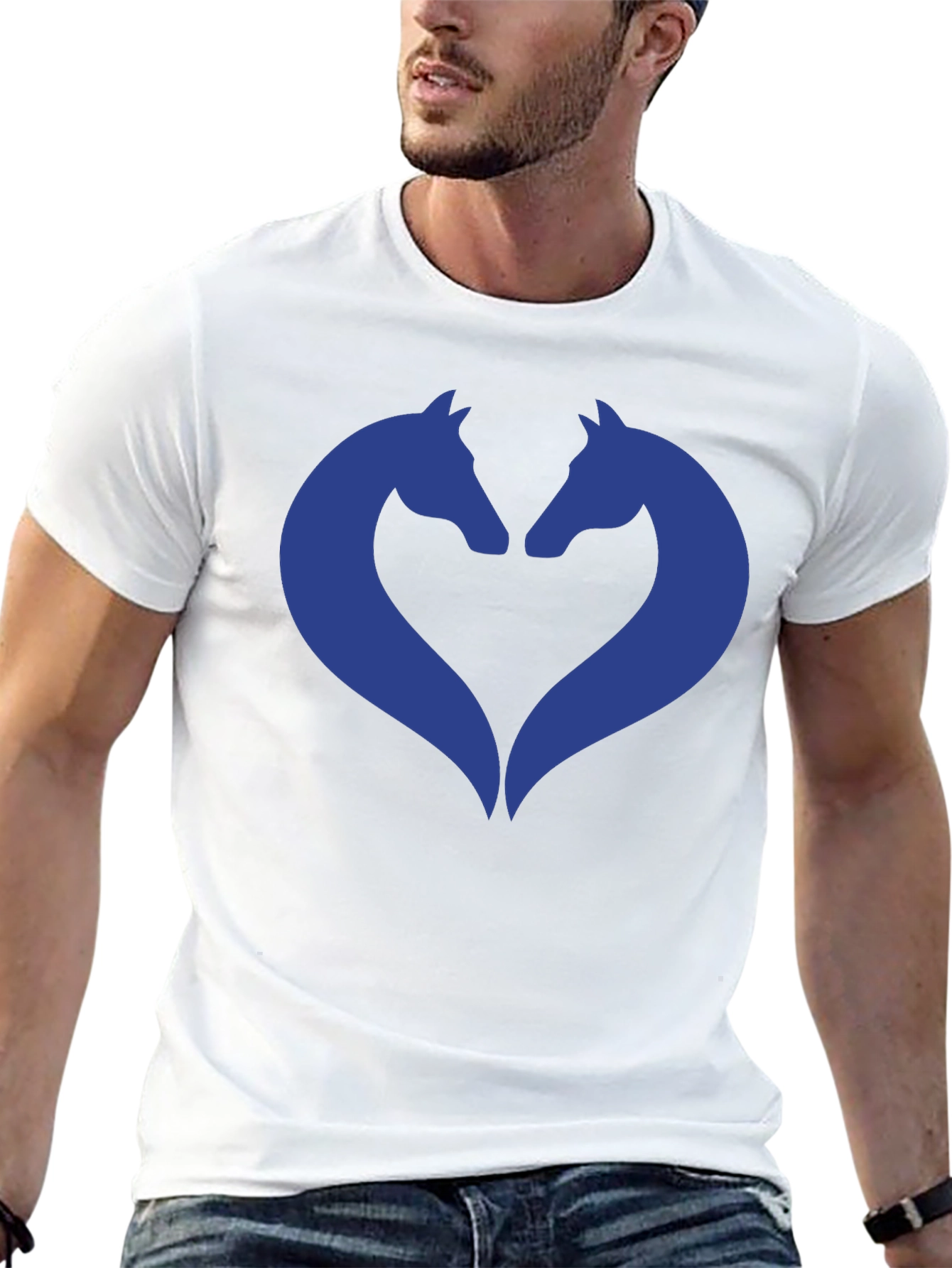 Heart Horse Graphic Tee - Black