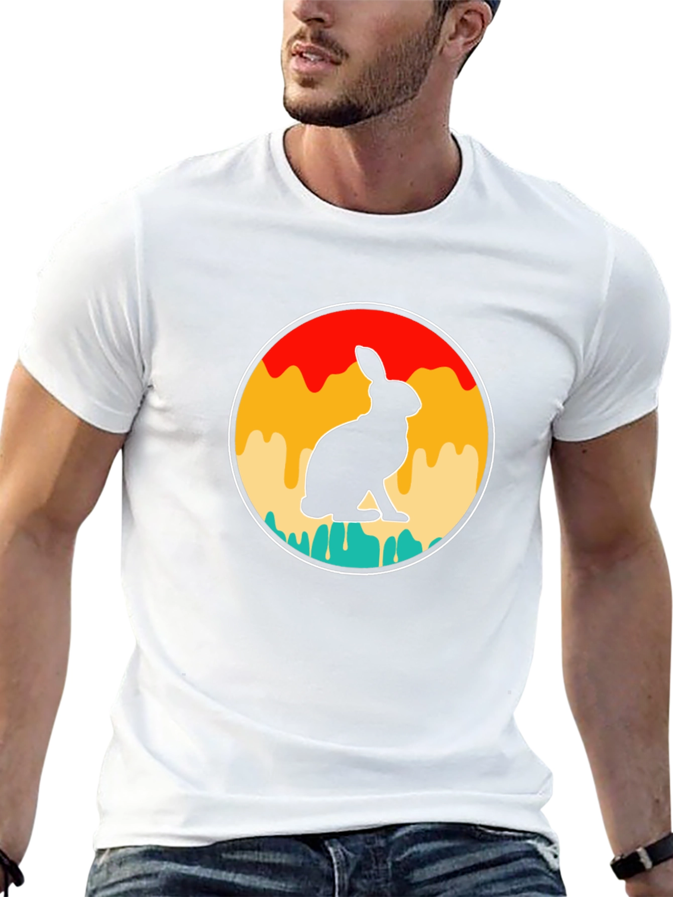 Retro Rabbit Graphic T-Shirt