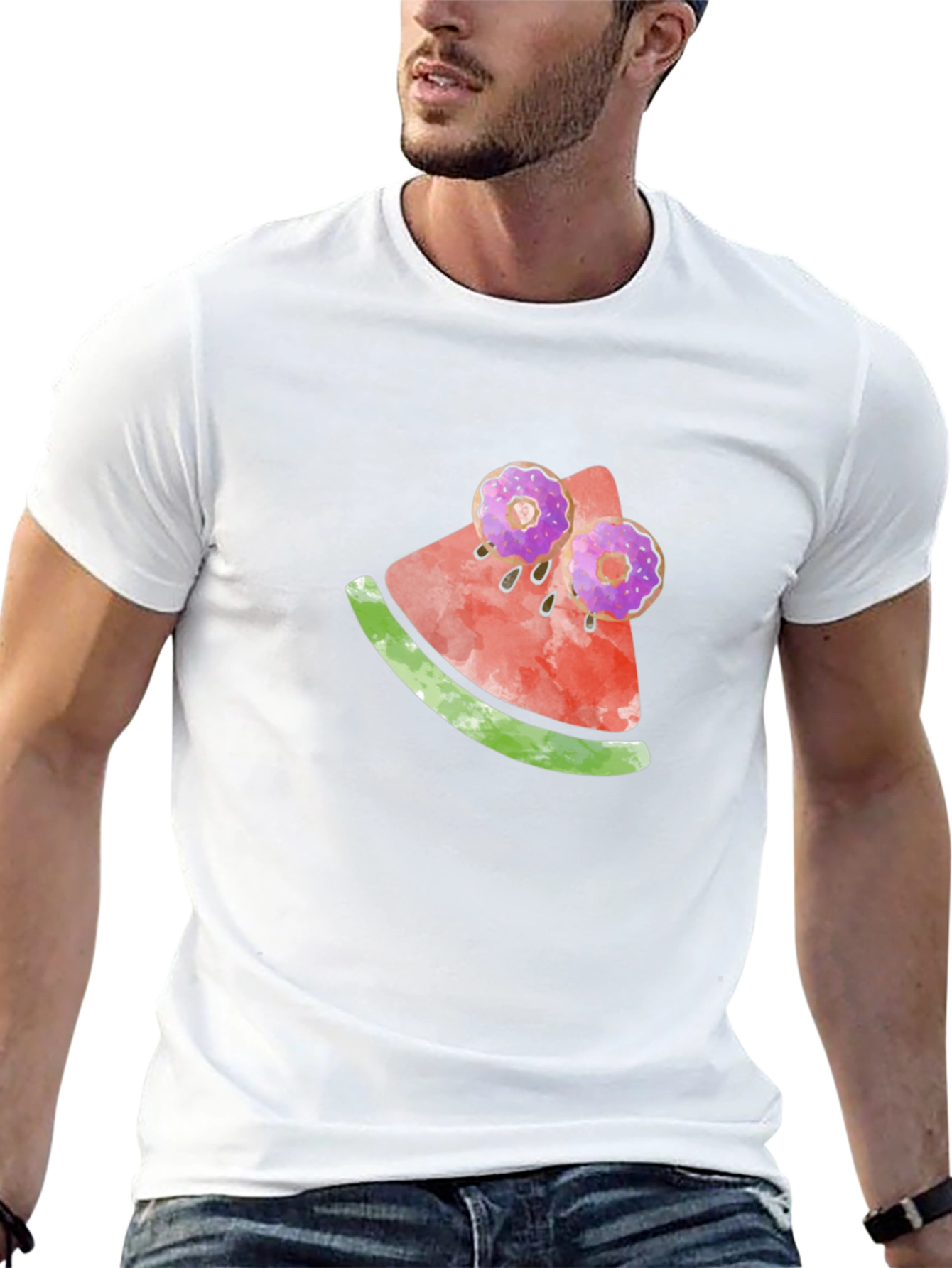 Whimsical Watermelon Doughnut Tee