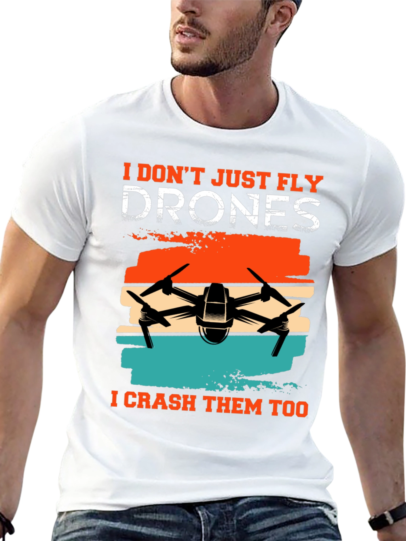 Drone Enthusiast T-Shirt - Fly & Crash