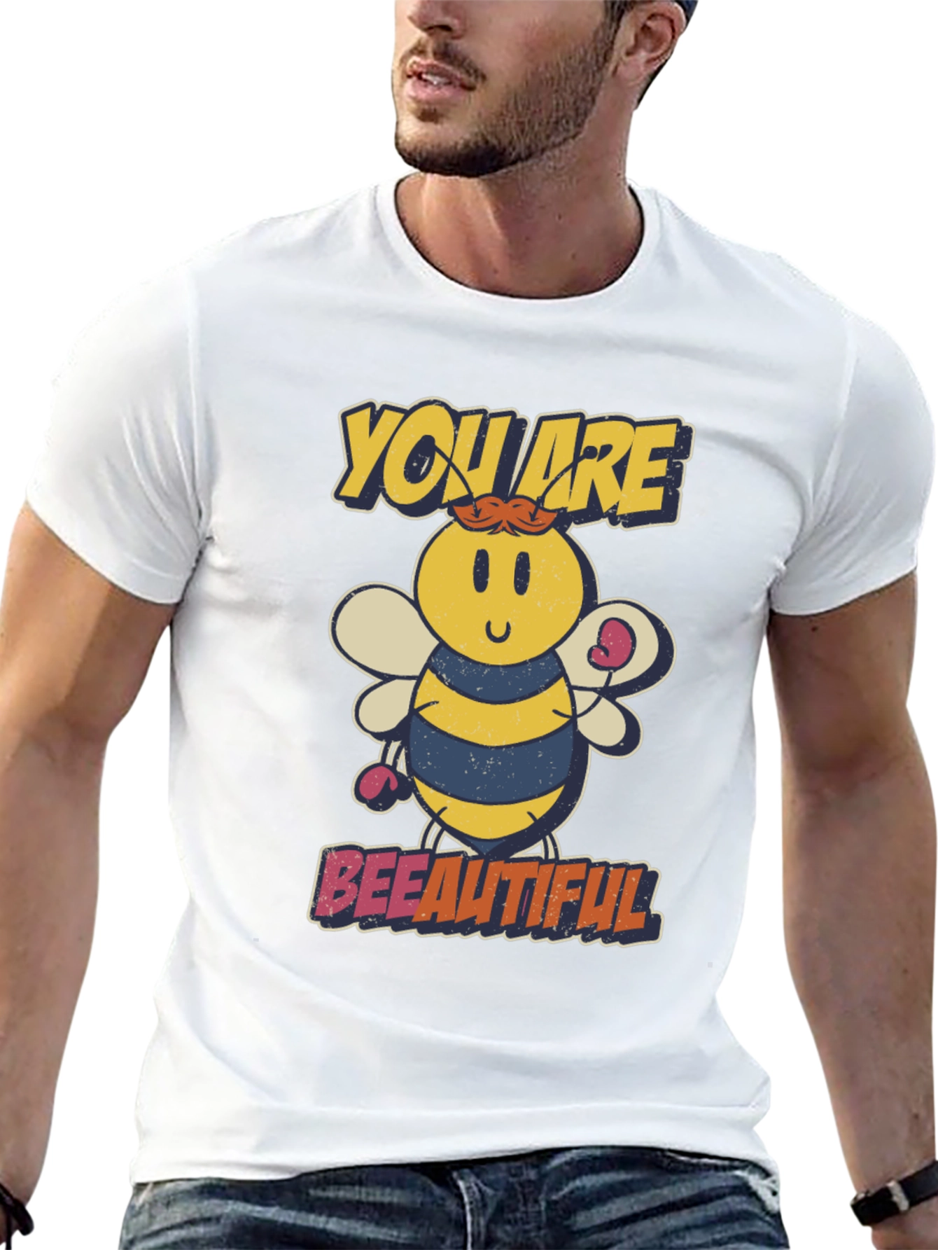 Bee-utiful Cartoon Bee Graphic T-Shirt