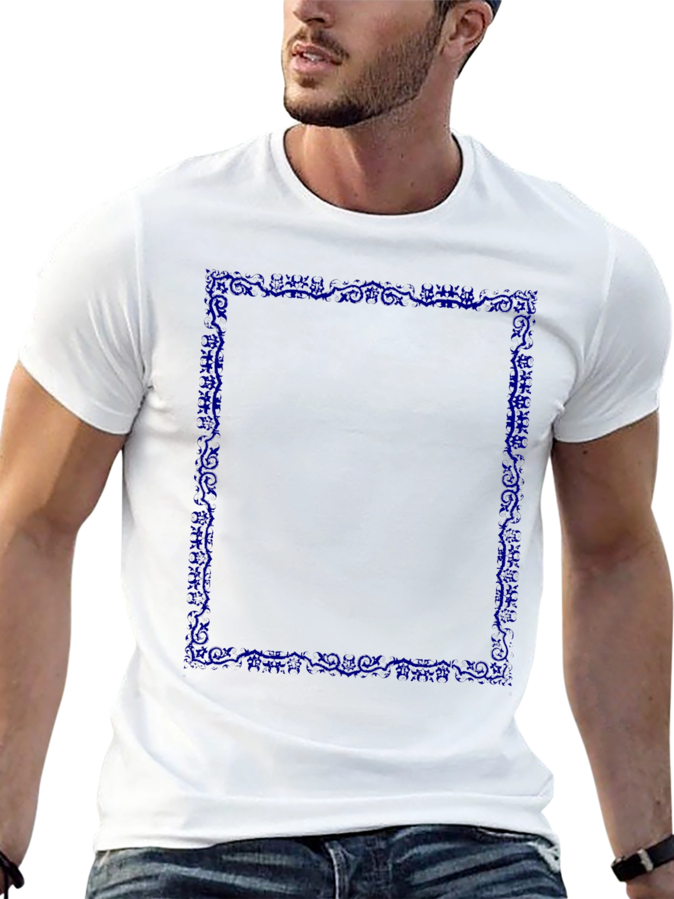 Graphic Tee - Dark Blue Border