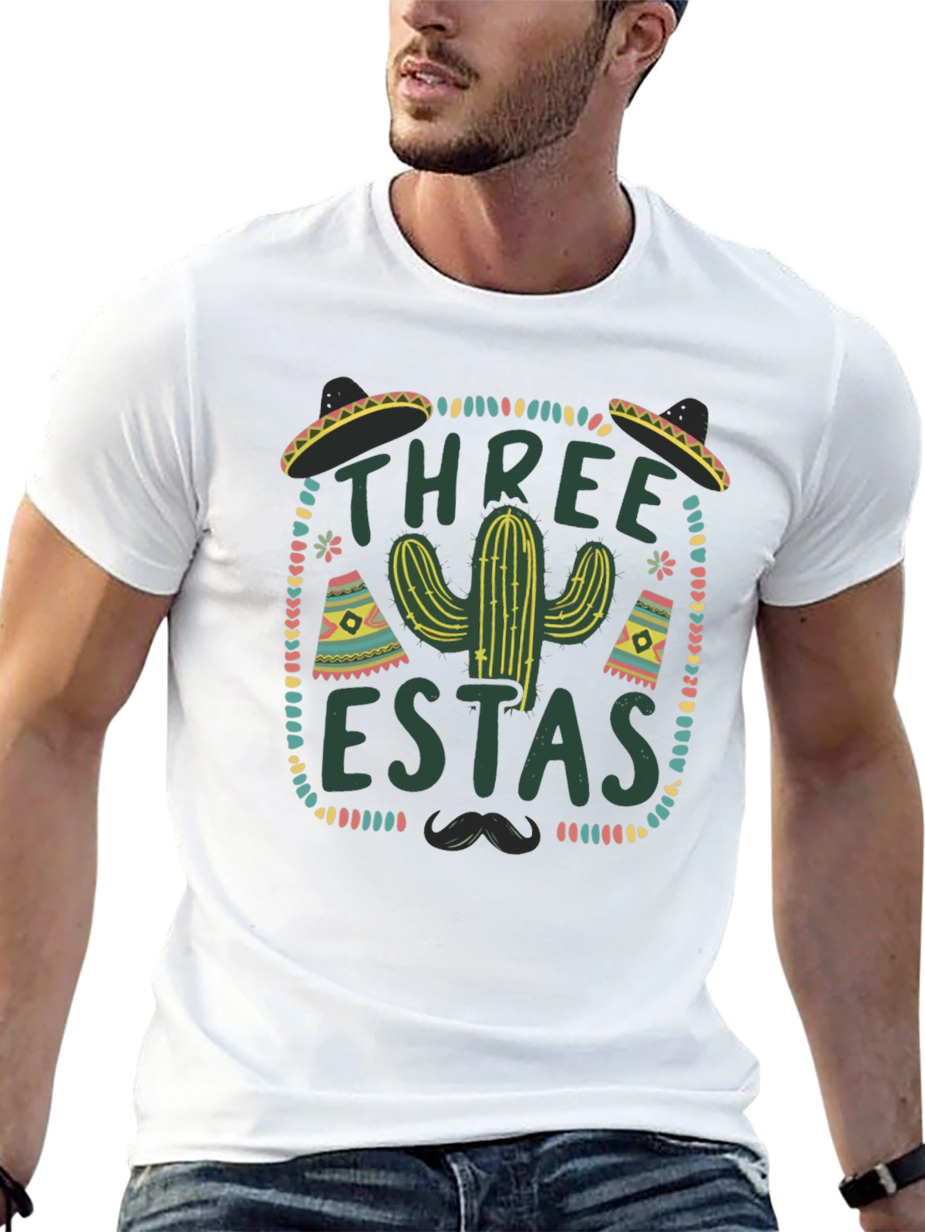Three-estas Fiesta Black Graphic Tee