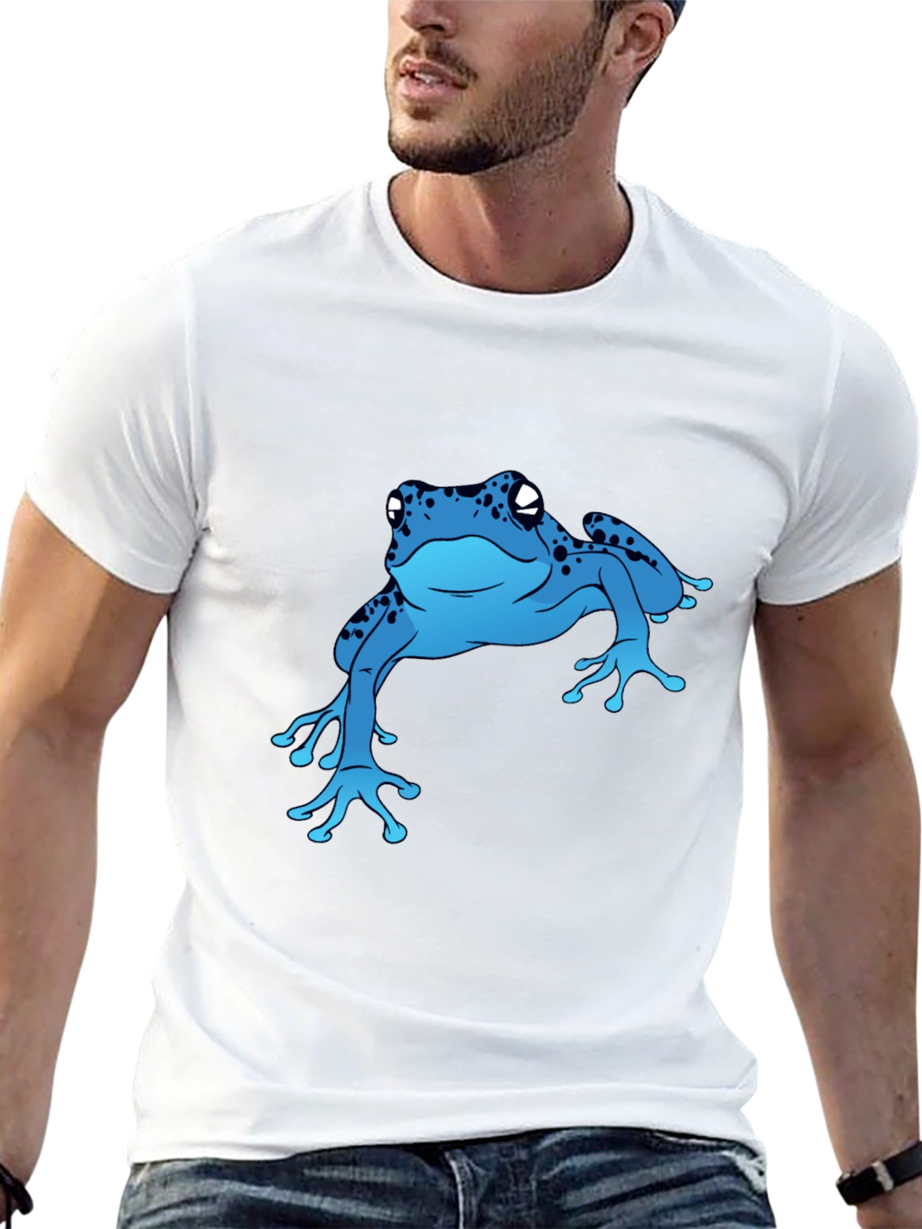 Blue Frog Graphic T-Shirt - Casual Style