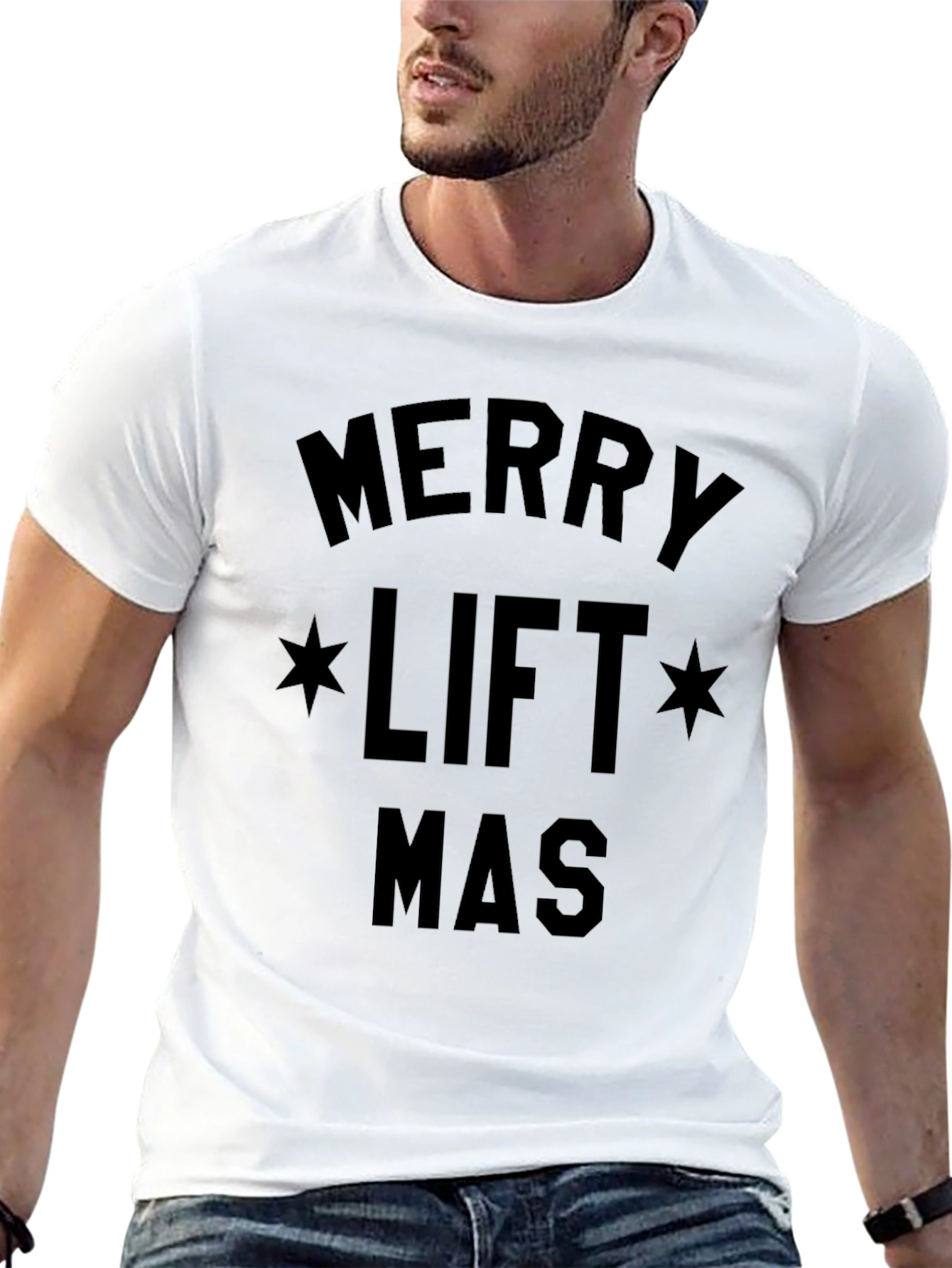 Merry Liftmas Black Graphic T-Shirt