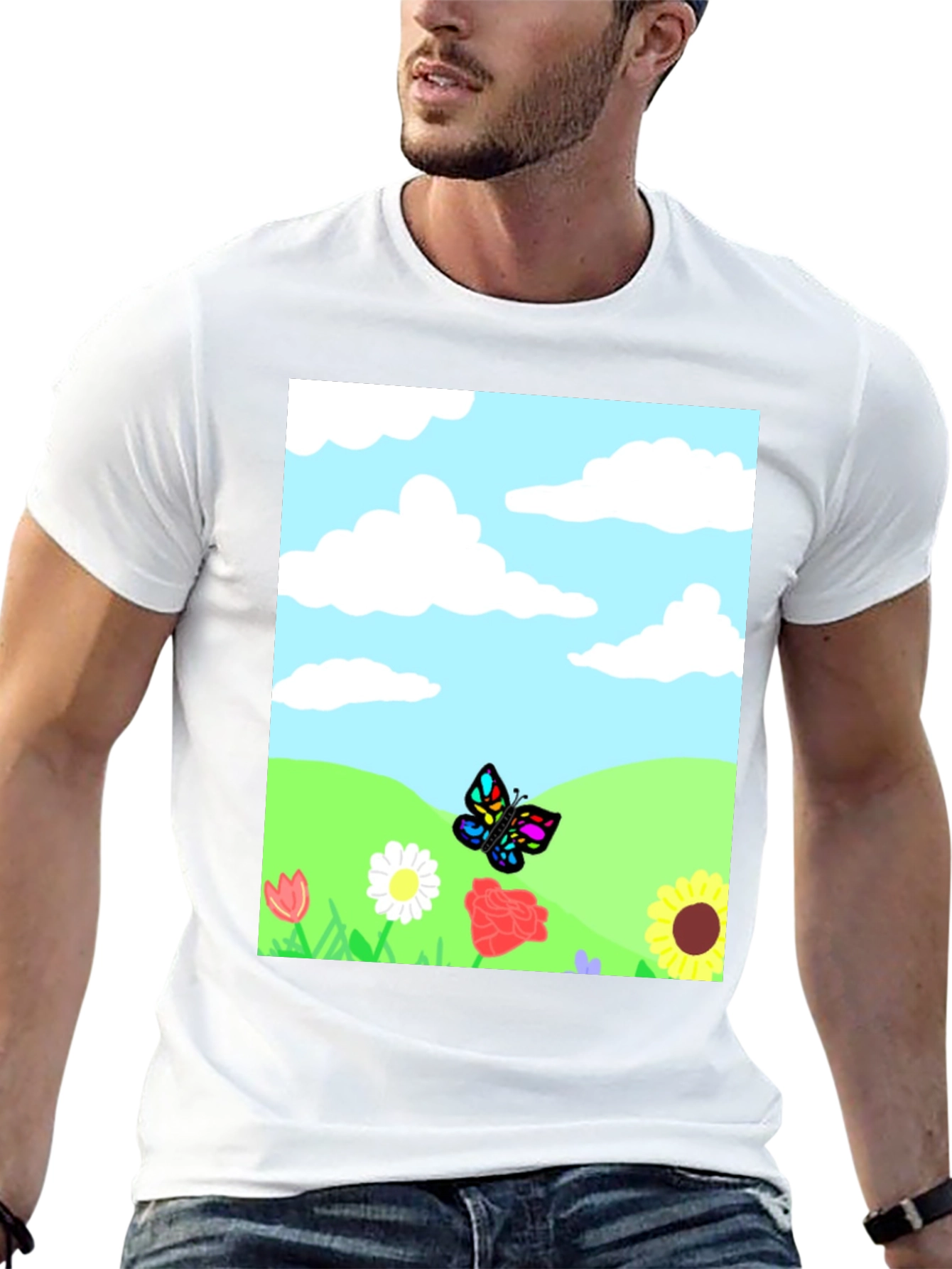 Butterfly Meadow Graphic Tee - Black