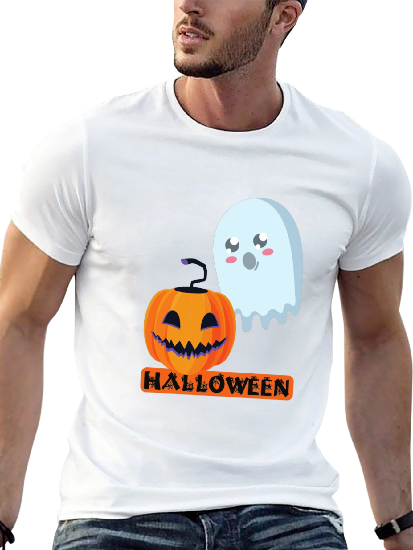 Halloween Pumpkin & Ghost Graphic Tee