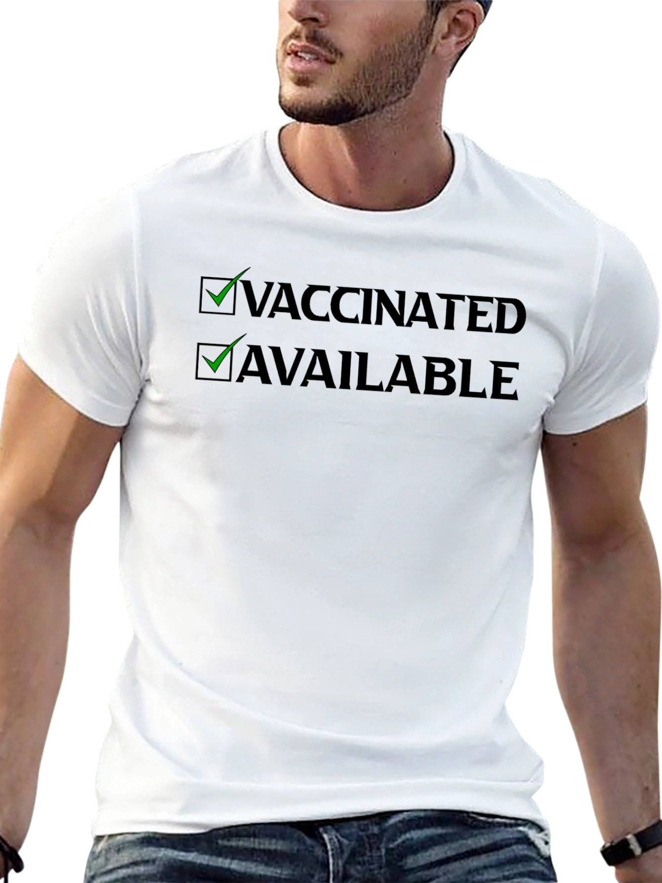 Vaccinated & Available T-Shirt - Black