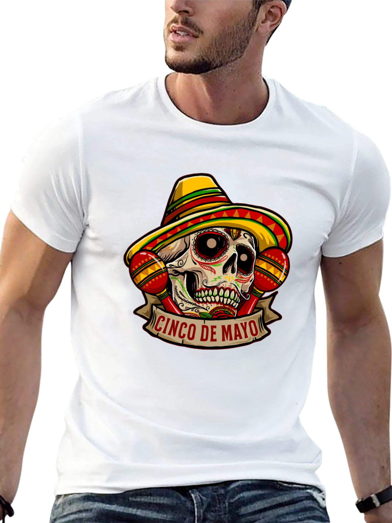 Cinco De Mayo Sugar Skull Graphic Tee