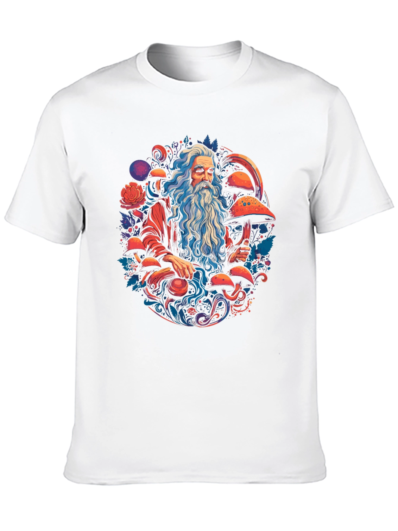 Wizard & Mushroom T-Shirt - Whimsical Graphic Tee