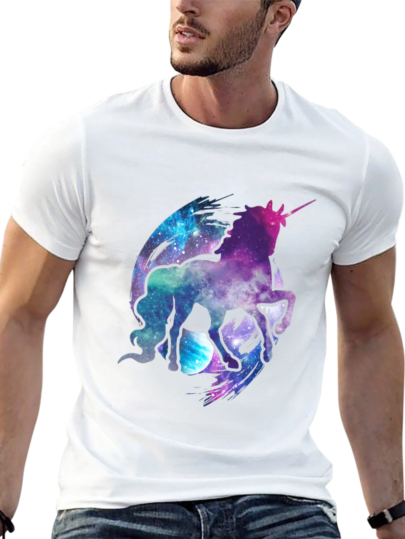 Galaxy Unicorn Black T-Shirt