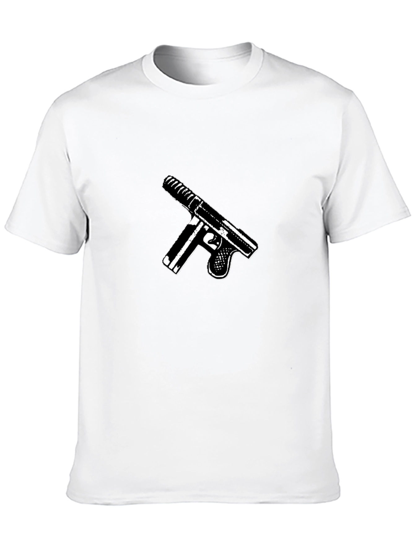 Gun Graphic Black T-Shirt - Bold Statement Tee