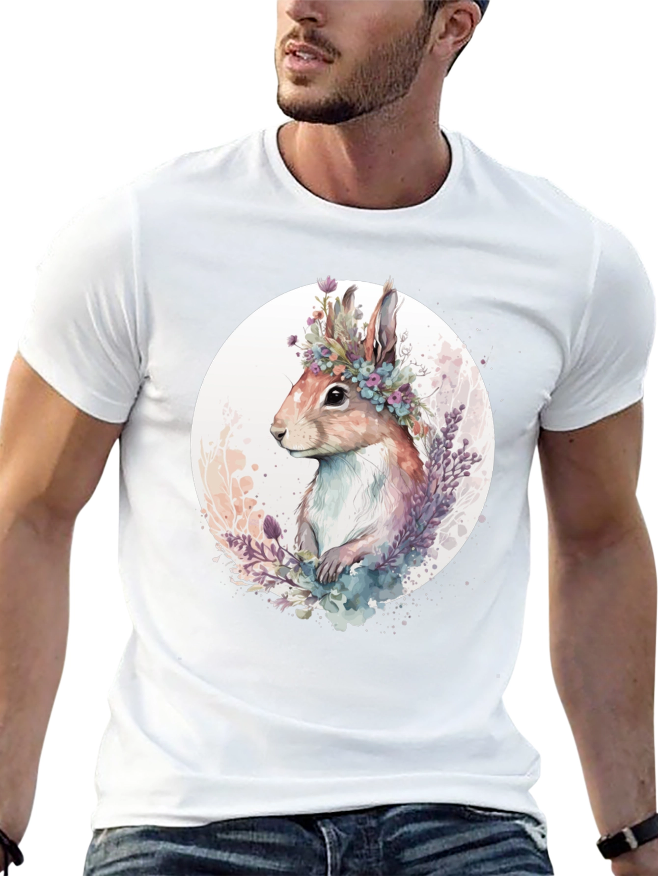 Floral Crown Rabbit Graphic Tee