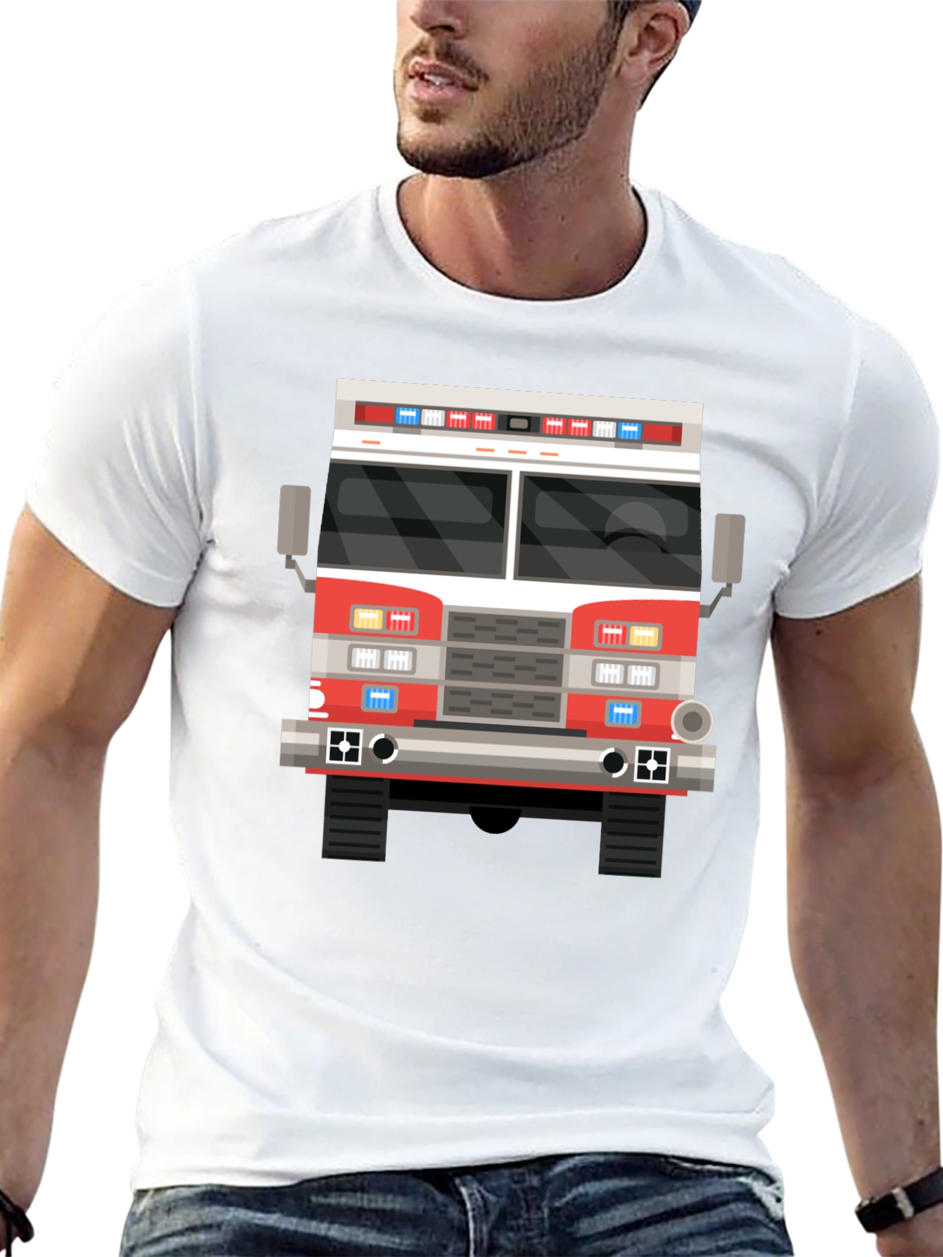 Fire Truck T-Shirt - Black Graphic Tee