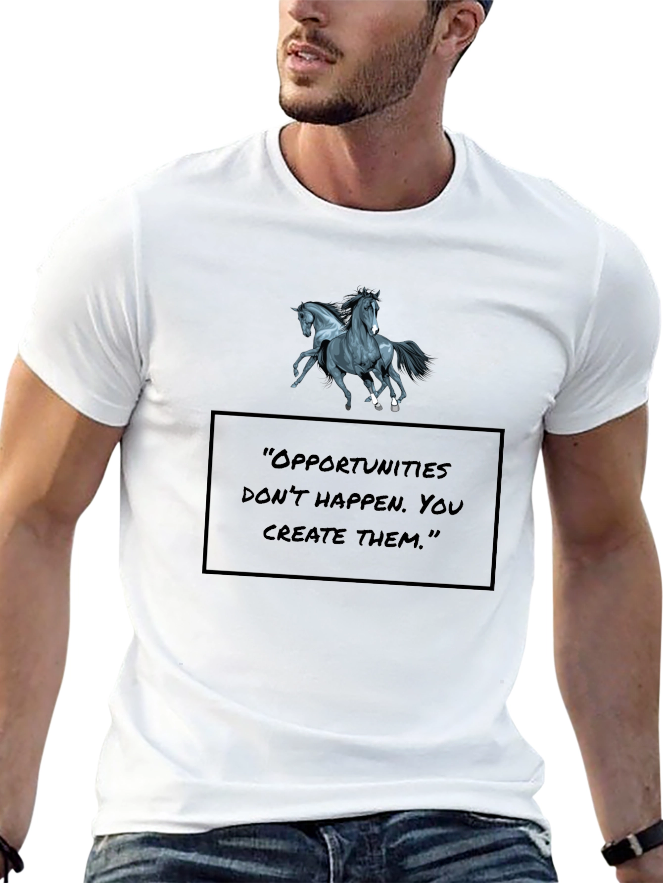 Motivational Horse Graphic Black T-Shirt