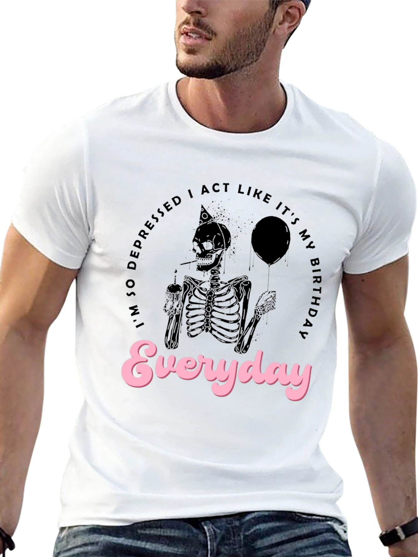 Depressed Skeleton Everyday T-Shirt