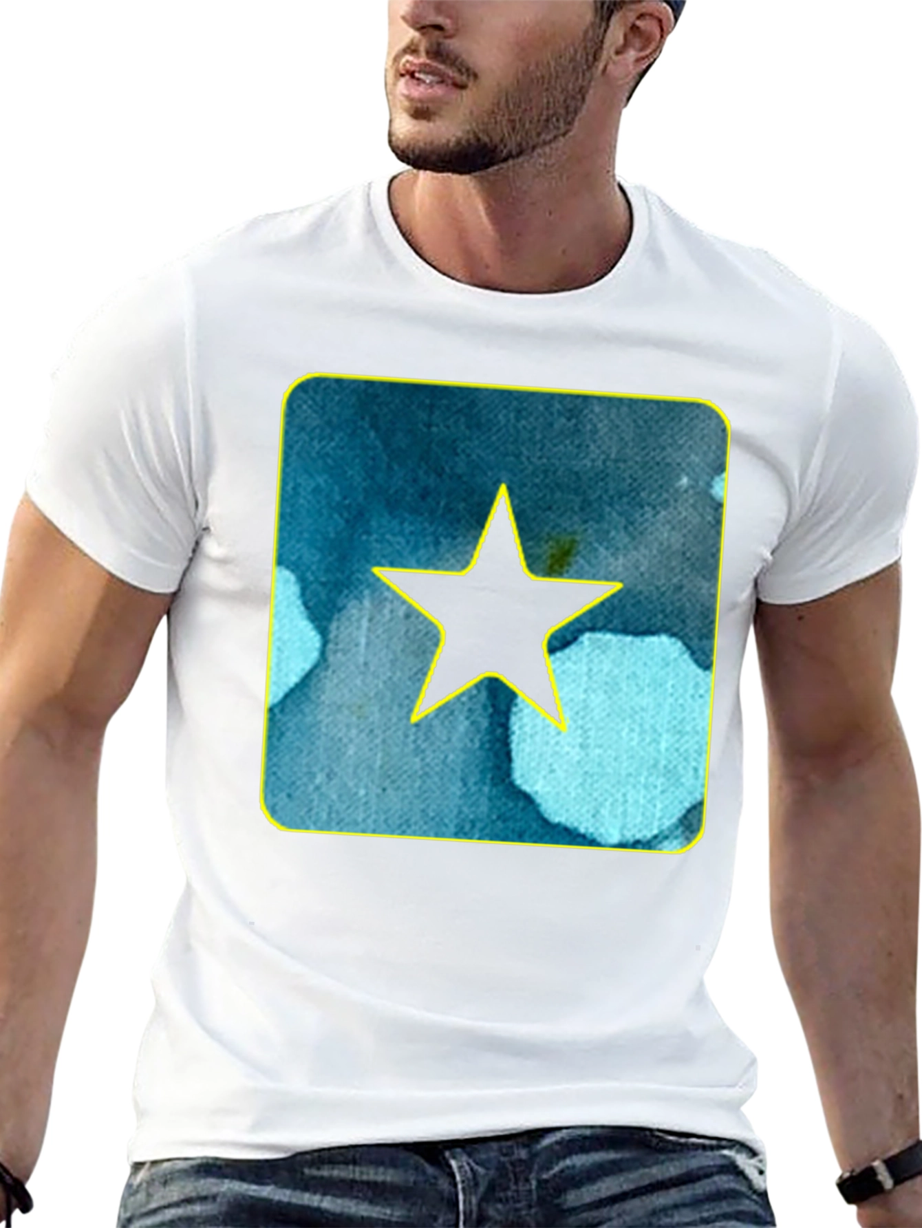 Star Graphic Tee - Black Cotton Casual Shirt
