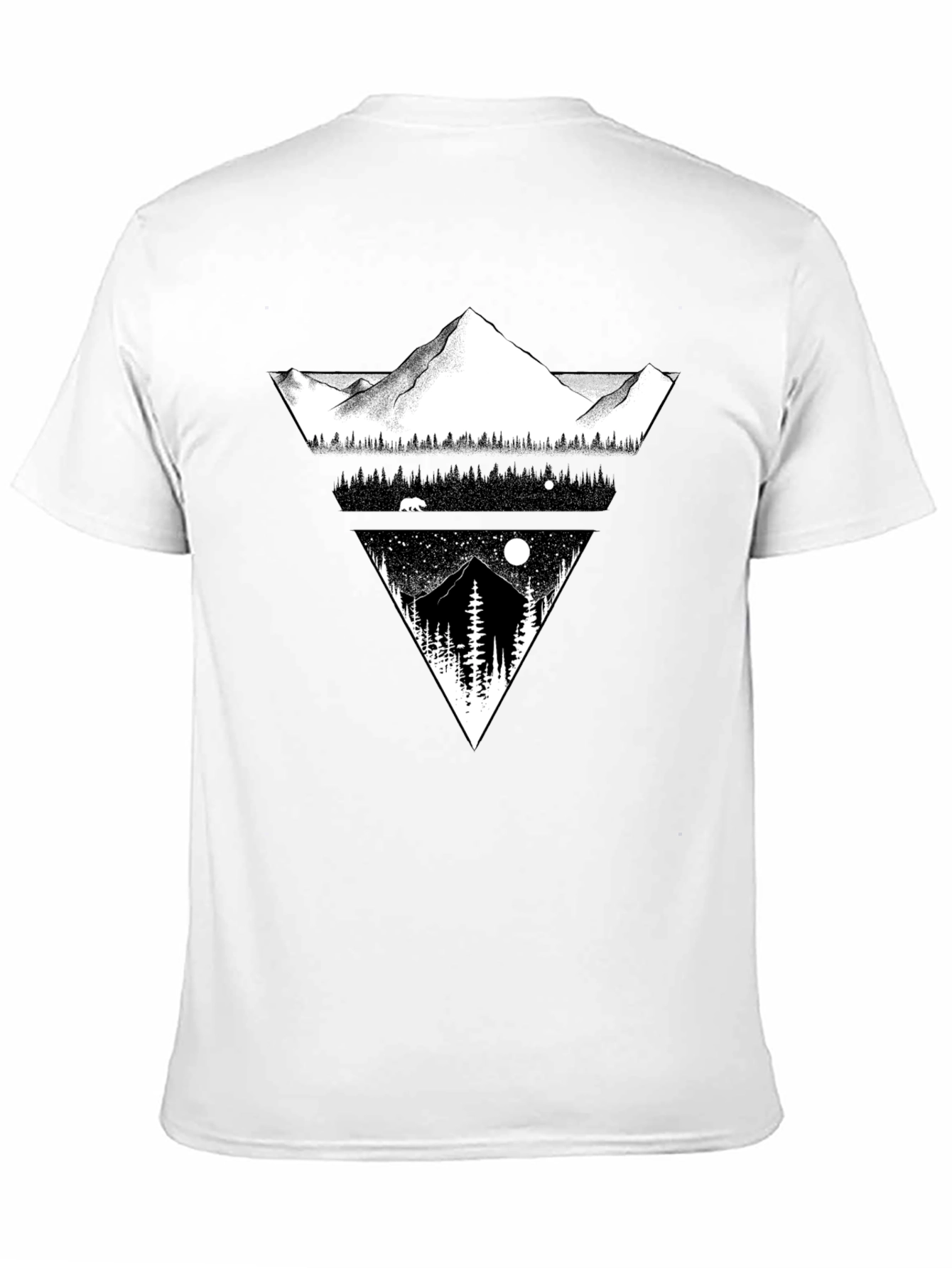 Mountain Landscape Graphic Tee - Black Cotton Blend