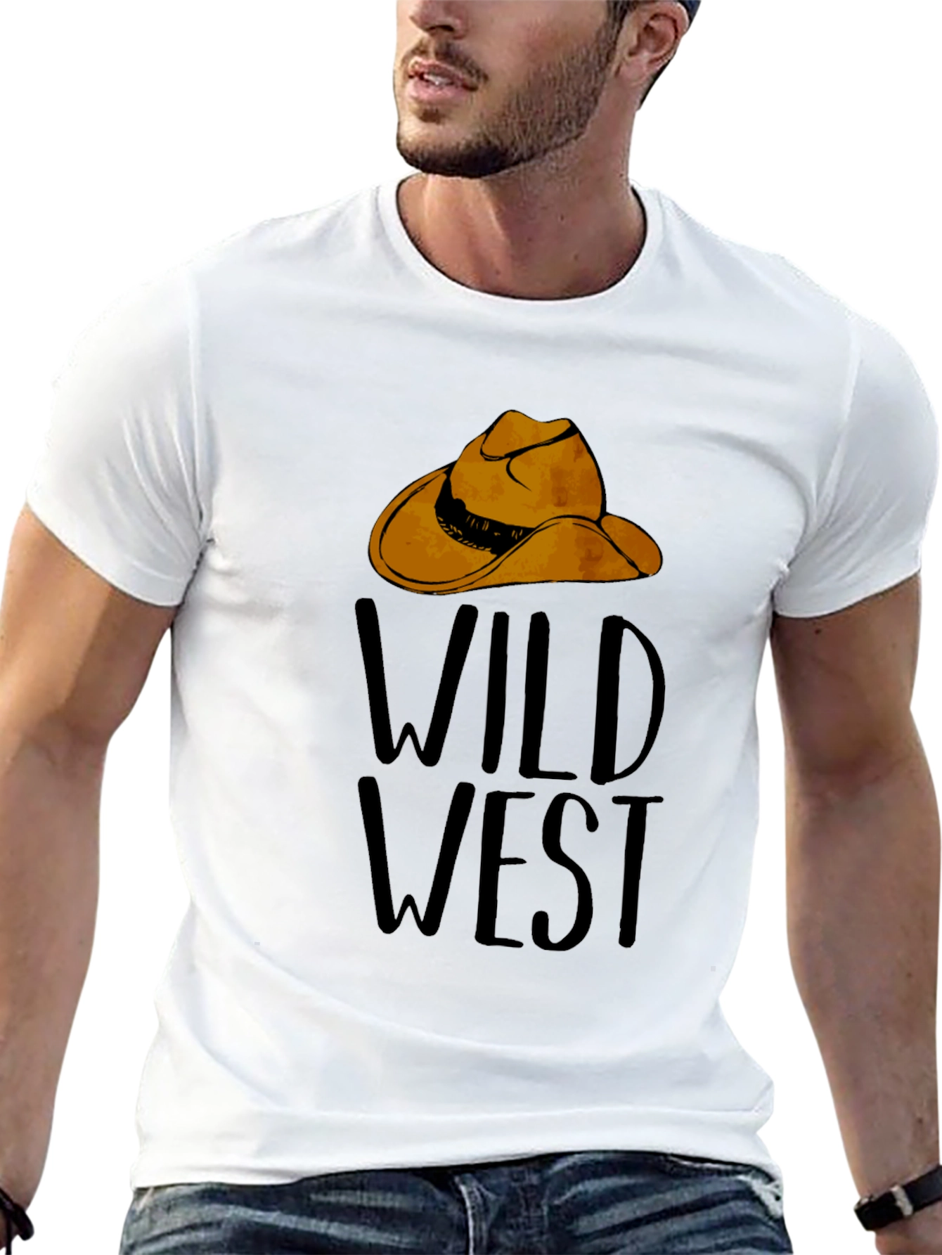 Wild West Graphic Tee - Cowboy Hat Design