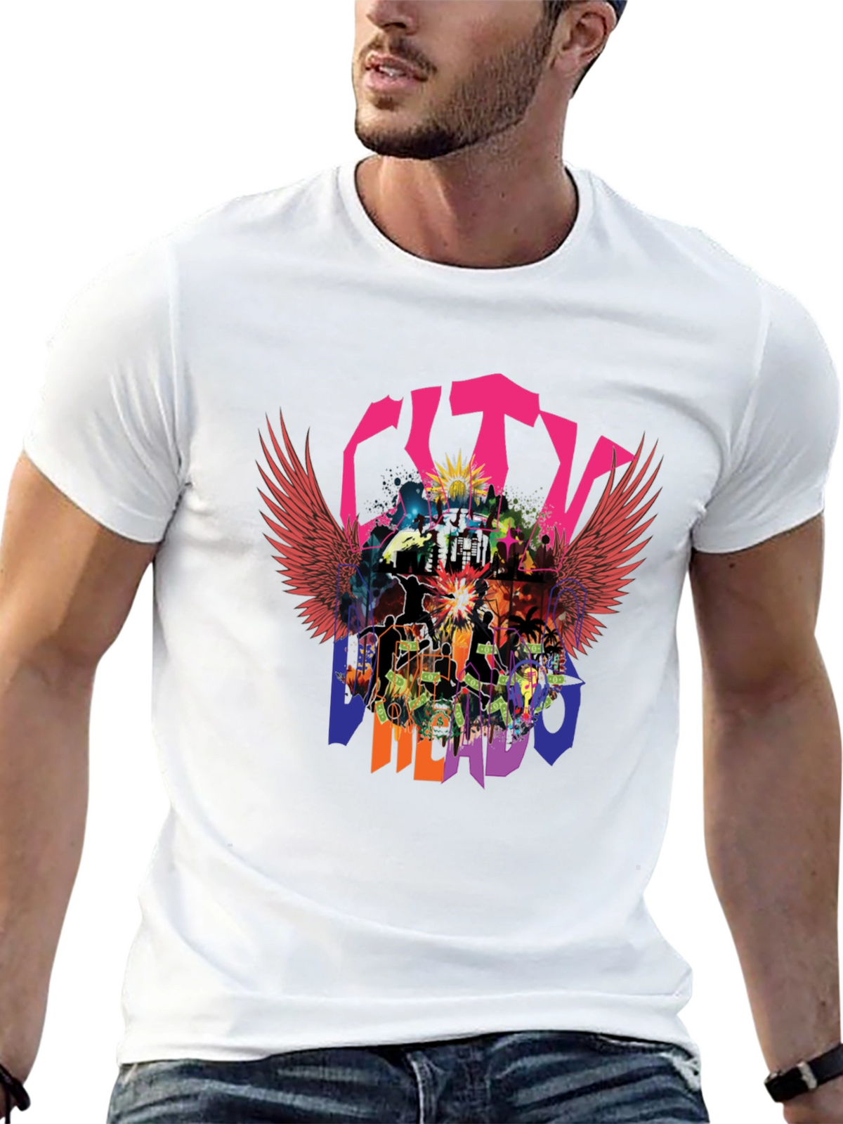 City Merado T-Shirt - Vibrant Graphic Print Casual Wear