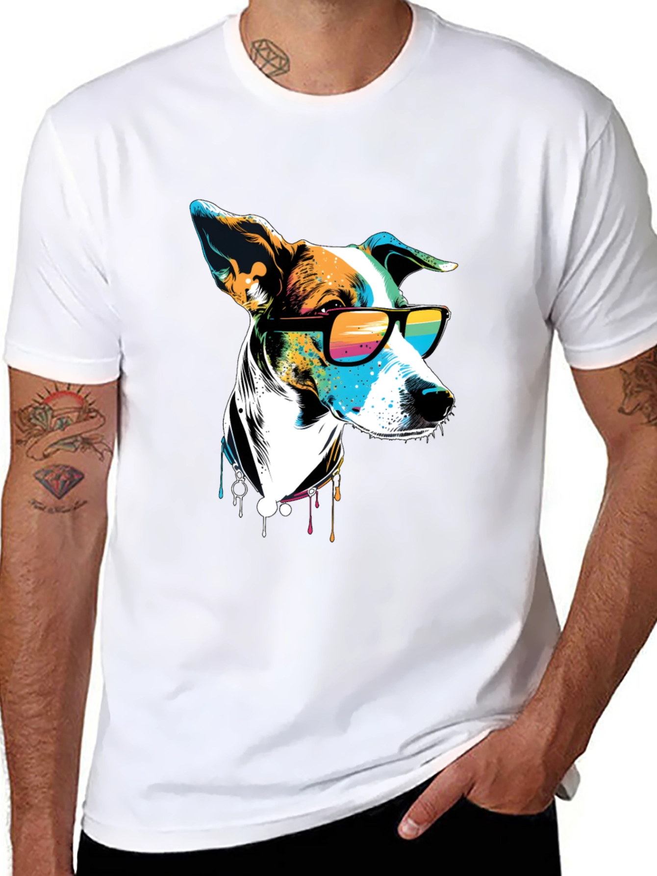 Cool Dog Graphic Tee - Mens Black T-Shirt