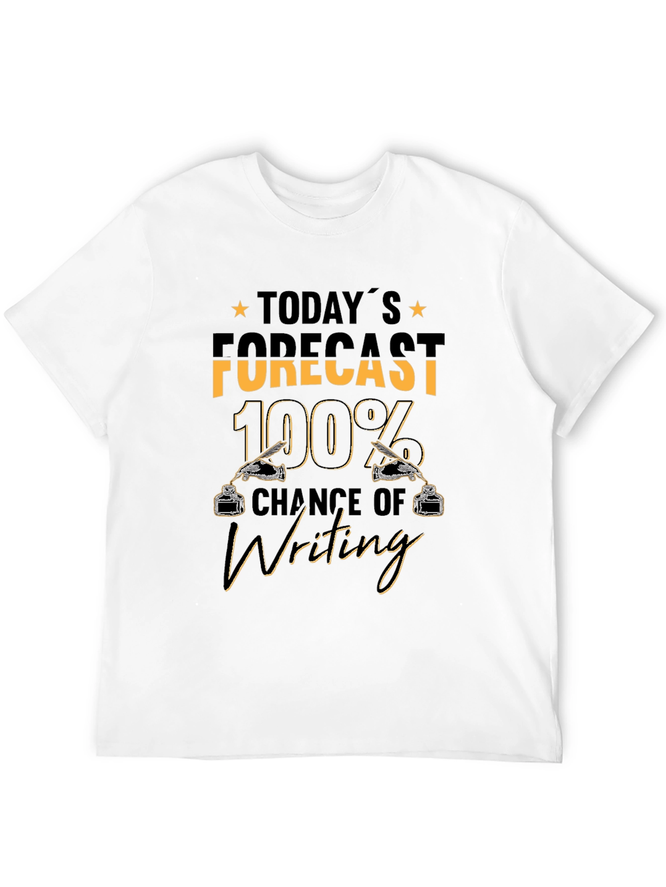 Writing Forecast T-Shirt - 100% Chance of Writing
