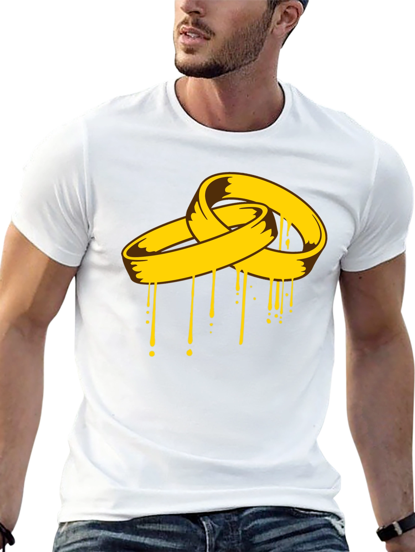 Melting Rings Graphic Tee - Black Cotton Shirt