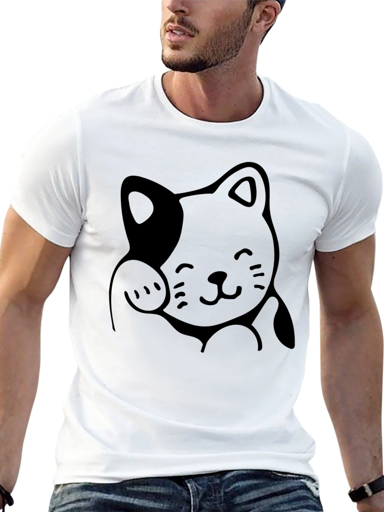 Lucky Cat T-Shirt - Black Graphic Tee