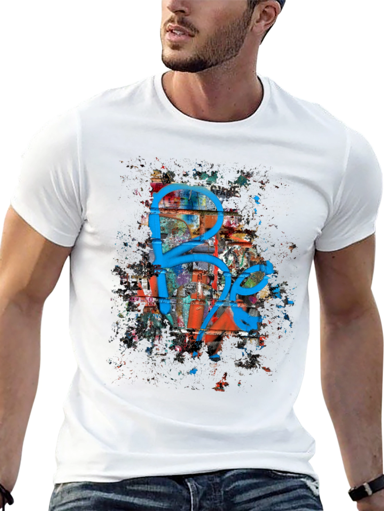 Graffiti Art Graphic Print Black T-Shirt