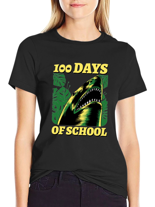 100 Days of School Shark T-Shirt