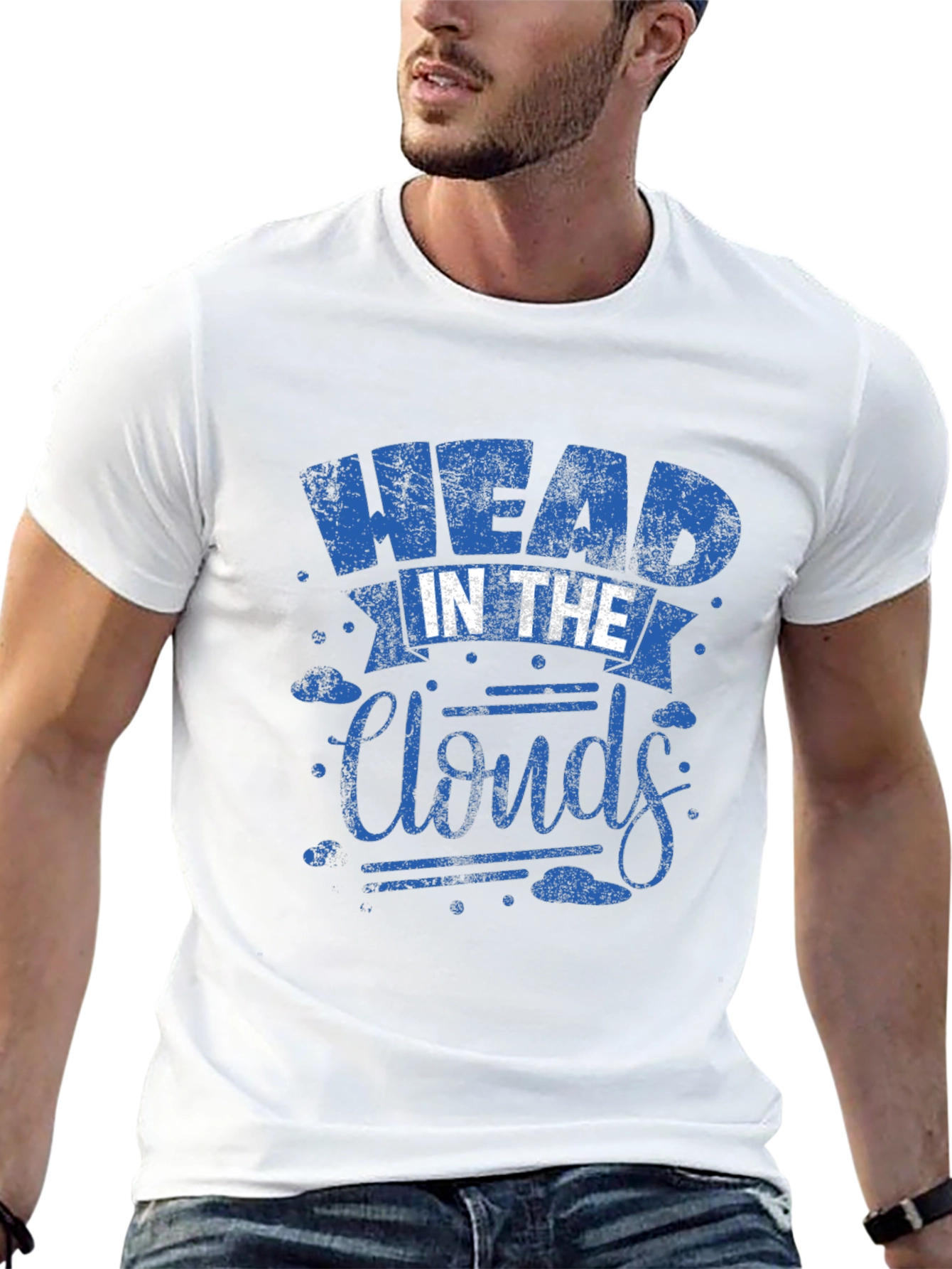 Head in the Clouds Graphic Print Black T-Shirt