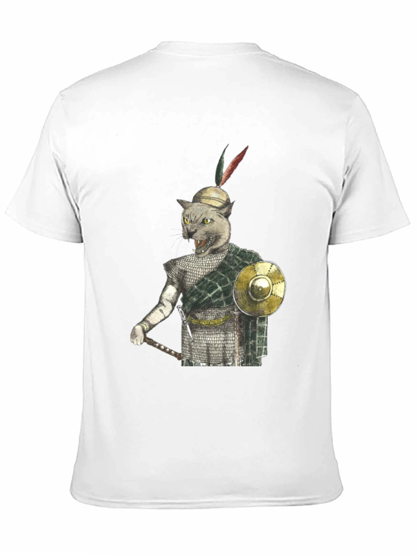 Cat Warrior T-Shirt - Medieval Style