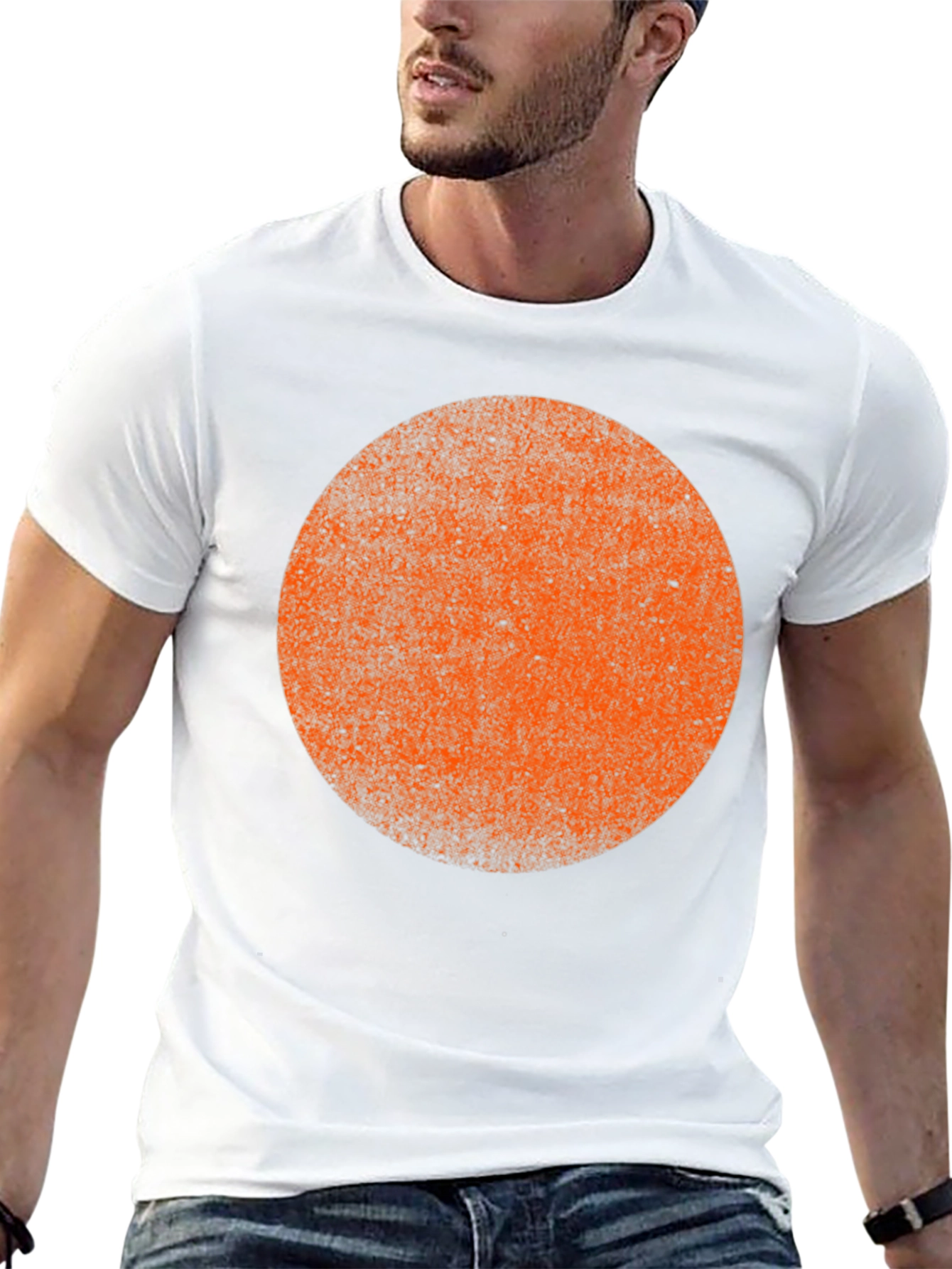 Abstract Orange Circle Graphic Tee