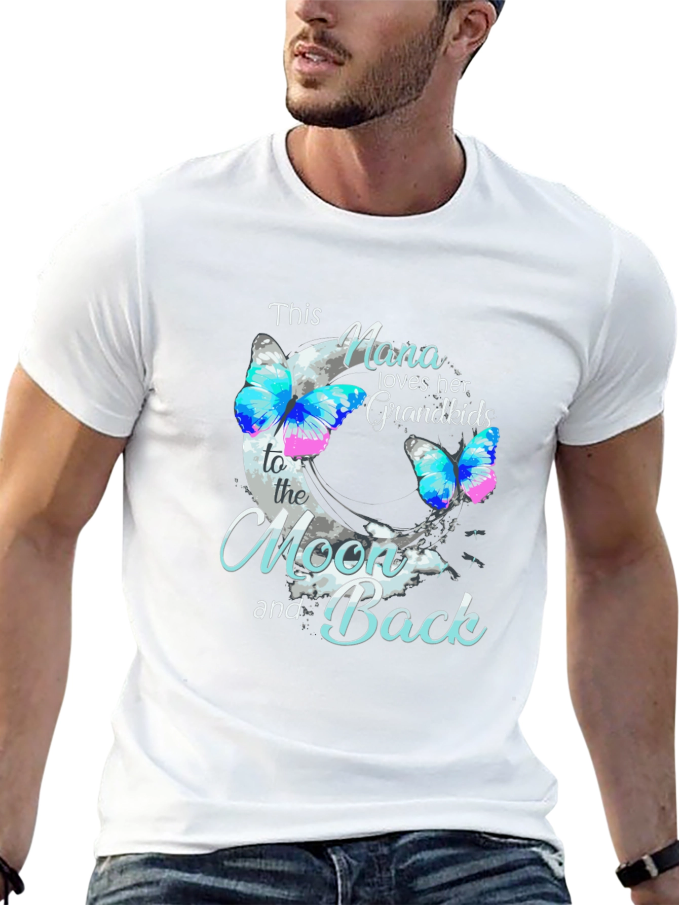 Nana Loves Her Grandkids Black T-Shirt