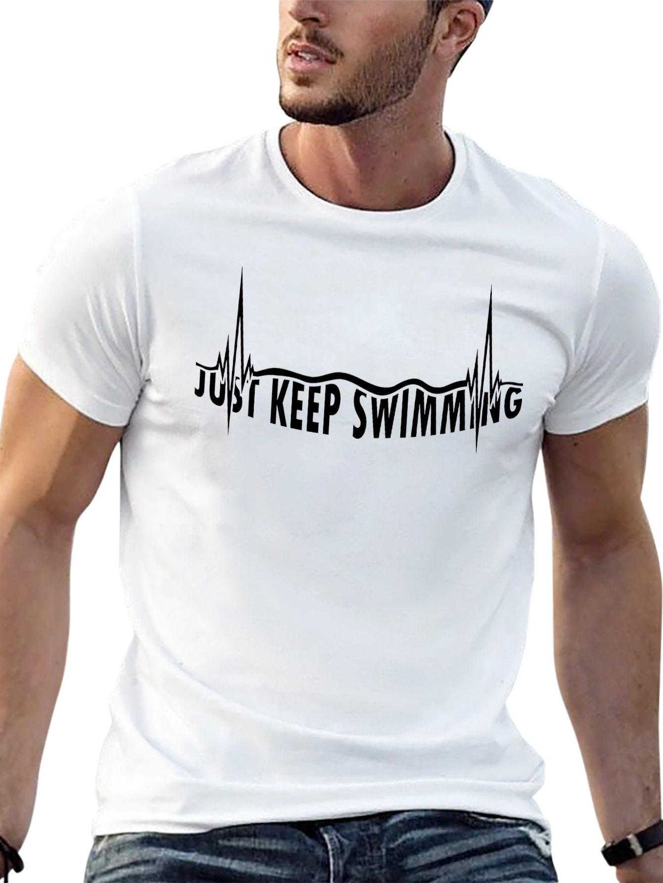 Just Keep Swimming Heartbeat Tee