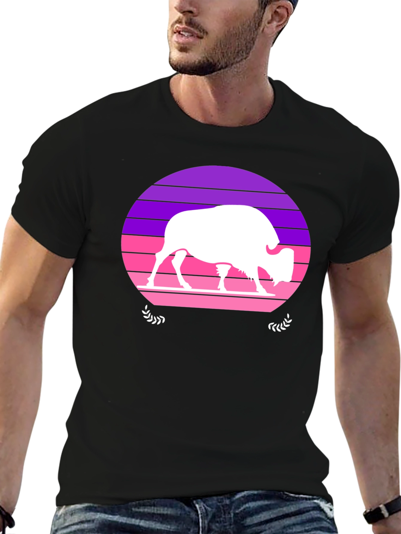 Retro Bison Silhouette T-Shirt