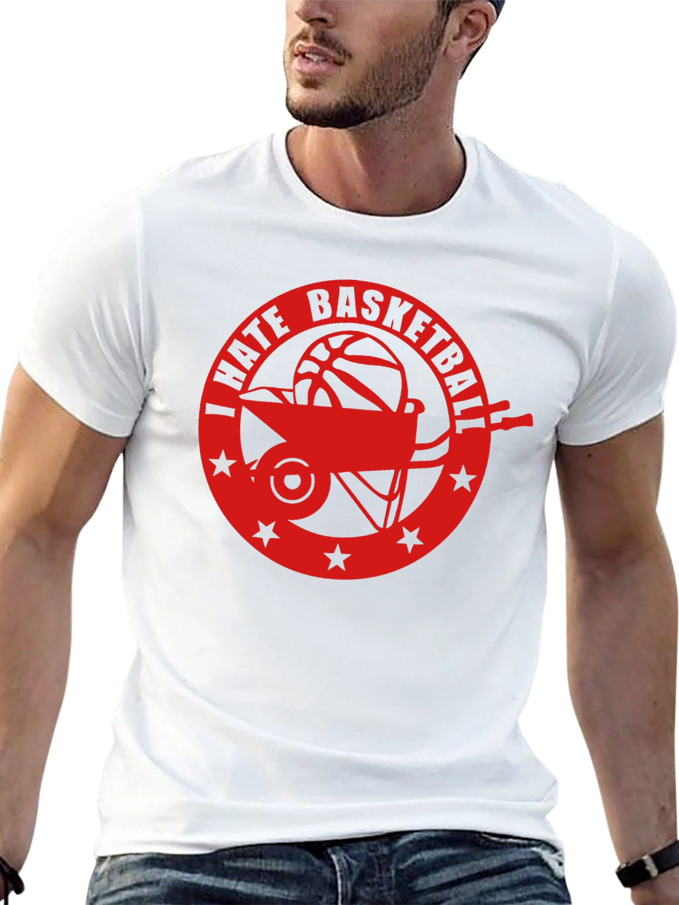 I Hate Basketball Graphic Tee - Black Casual Shirt